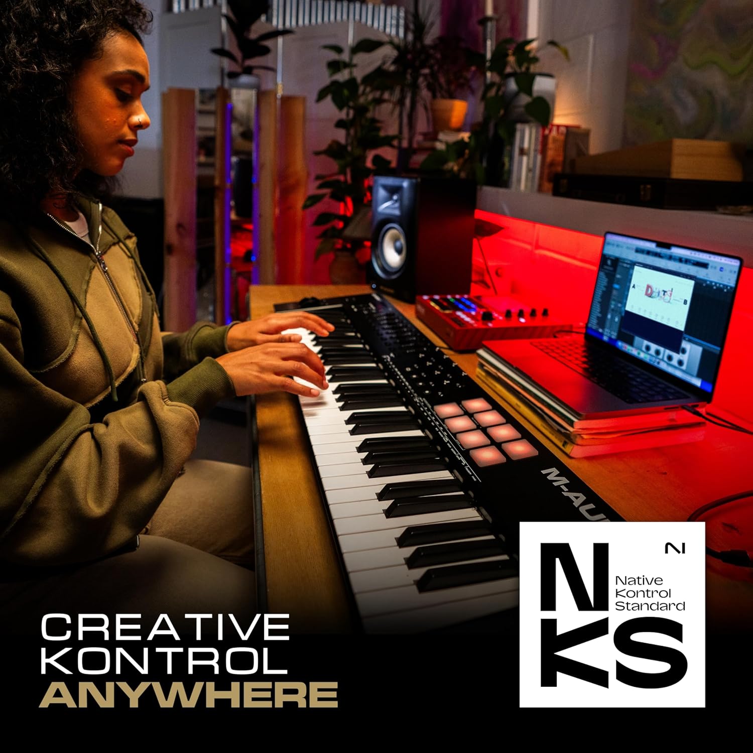 M-AUDIO Oxygen 49 (MKV) Key USB MIDI Keyboard Controller with Beat Pads, Smart Chord, Scale Modes, Arpeggiator and Native Instruments Sound Package (NKS Integration)