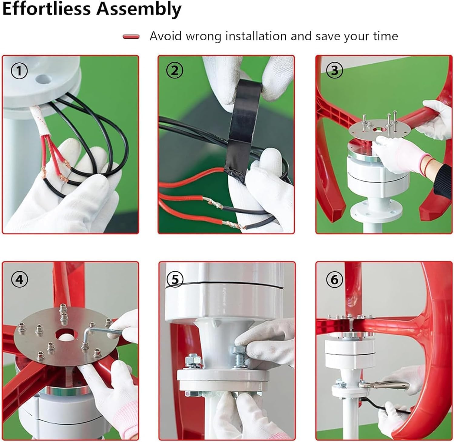 CHRISK Wind Turbine 10000W 5 Blade Wind Vertical Generator 3 Phase AC Permanent Magnet Generator Wind Turbine Kit with Controller