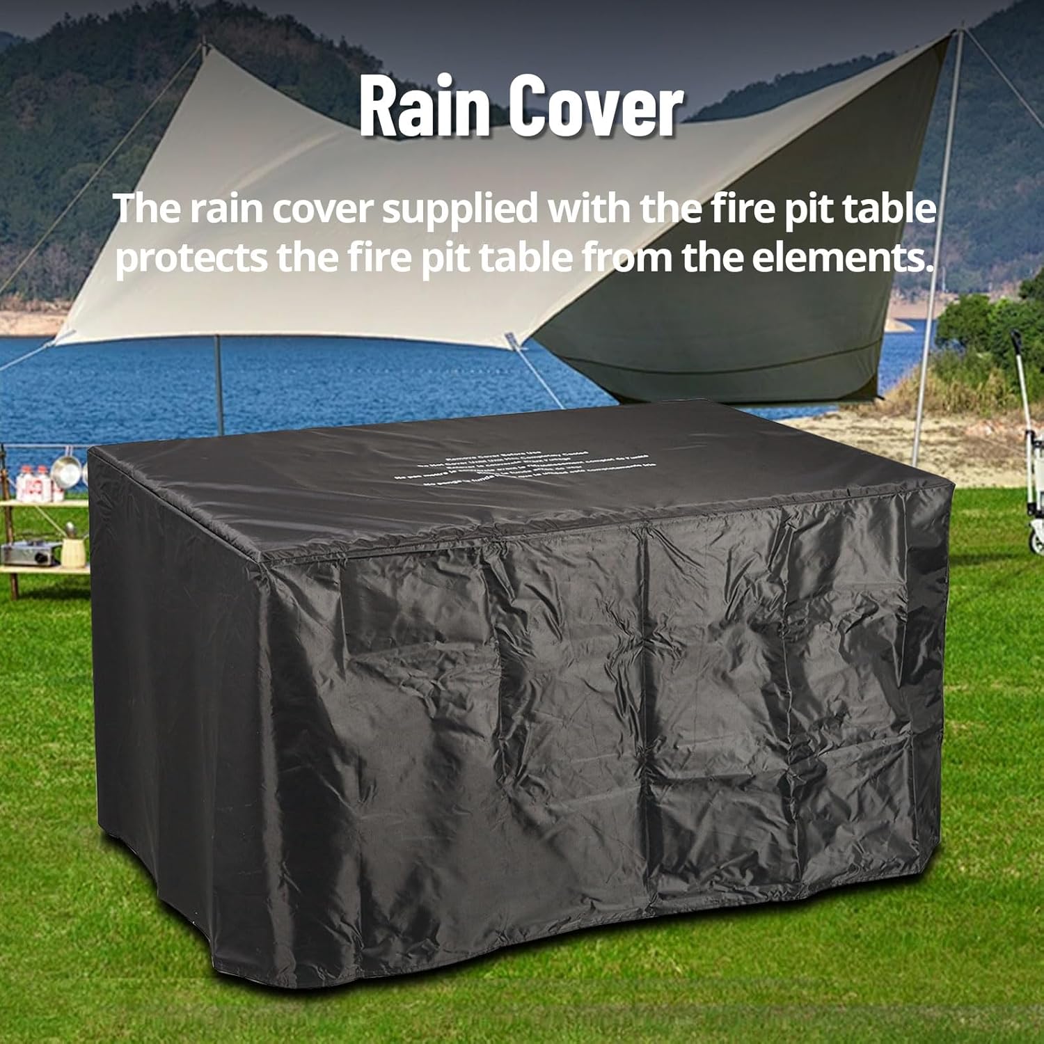 Rectangle Fire Table, 44 Inch Propane Fire Pit Table, 50000BTU, Rattan Panel, Glass Wind Guard, Black Tempered Glass Tabletop, CSA Safety Certified, Companion for Your Garden