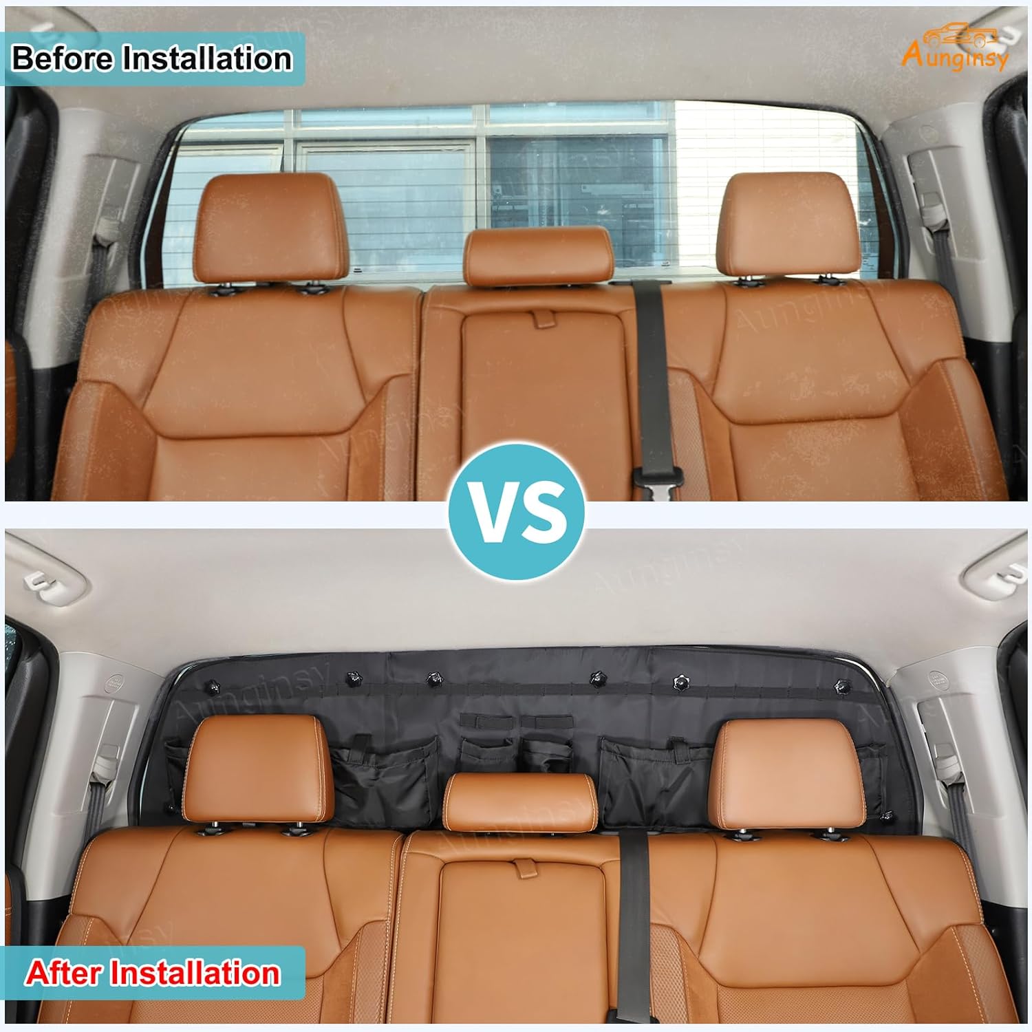 Aunginsy Trunk Organizer Storage Bag Compatible with Toyota Tundra 2014-2021, Pickup Rear Tailgate Window Hanging Luggage Storage Bag Back Door Panel Organizer Cargo Pockets Box Expansion Accessories