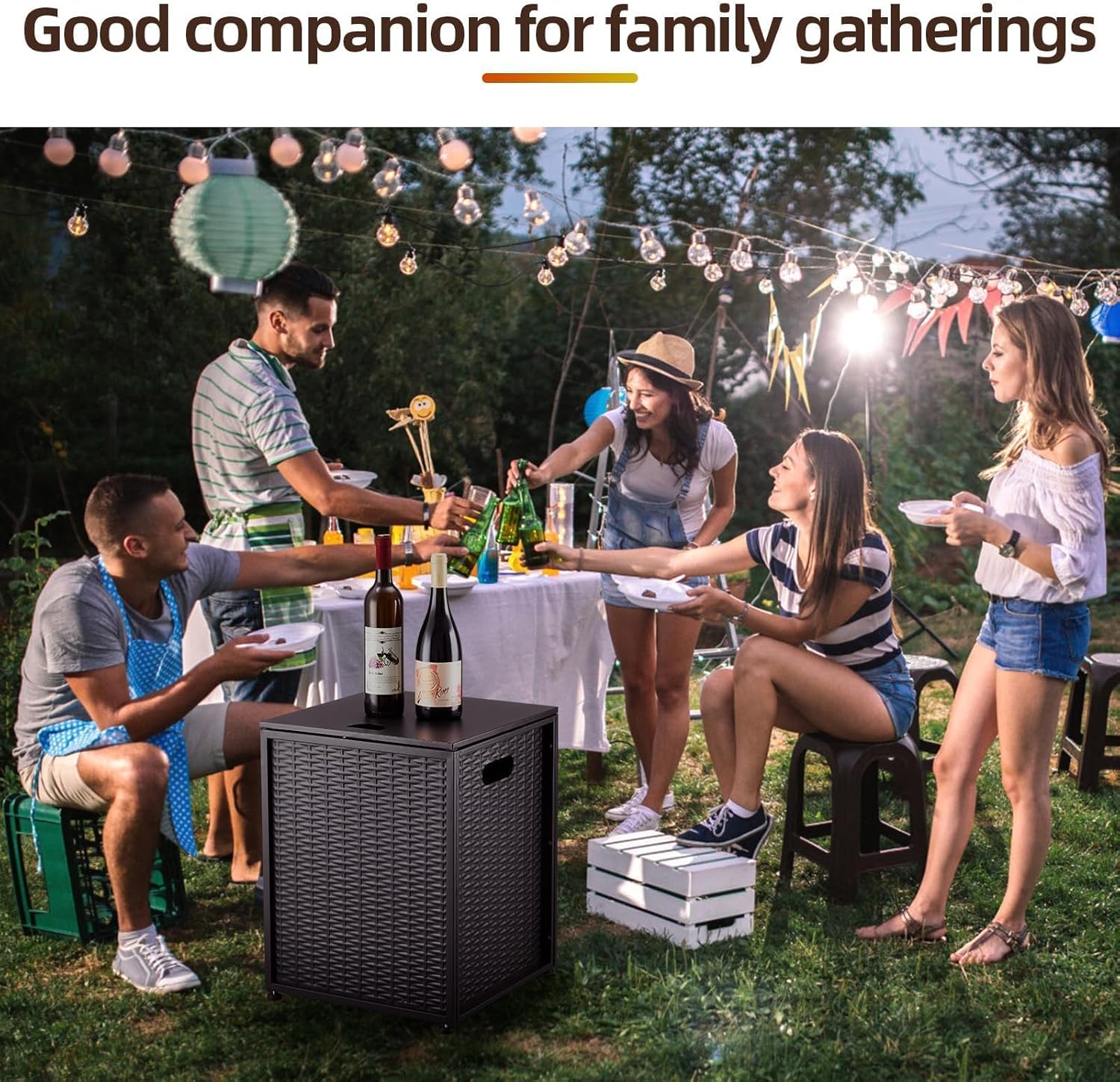 Outdoor Propane Tank Cover,Propane Tank Storage Box for 20Lb Tanks,Weatherproof Gas Tank Storage Side Table,Portable Design with Handles for Gas Fire Pits Grill, Griddle & Stoves