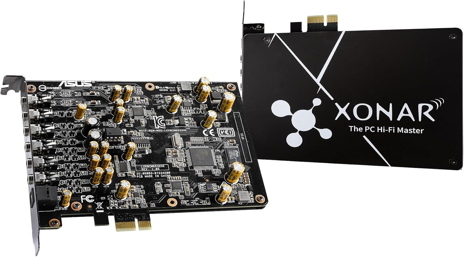 Asus Xonar AE Sound Board 7.1 PCIe Gaming Sound Card with 192kHz/24-bit Hi-Res Audio Quality, 150ohm Headphone amp, DAC, and Exclusive EMI Back Plate