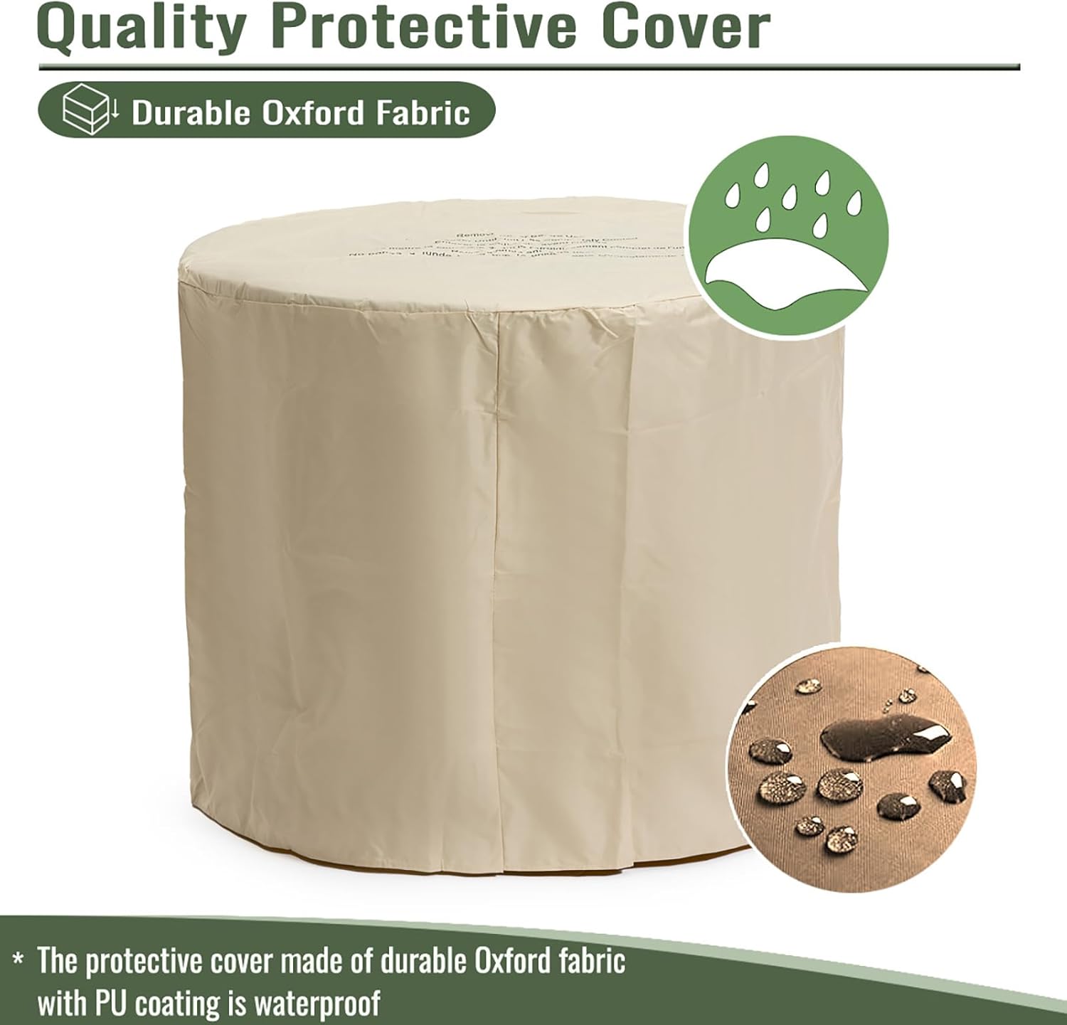 30'' Round Propane Fire Pit Table, 50000 BTU Concrete Top Outdoor Fire Table with Lid for Patio Deck Garden Backyard (Concrete, 30