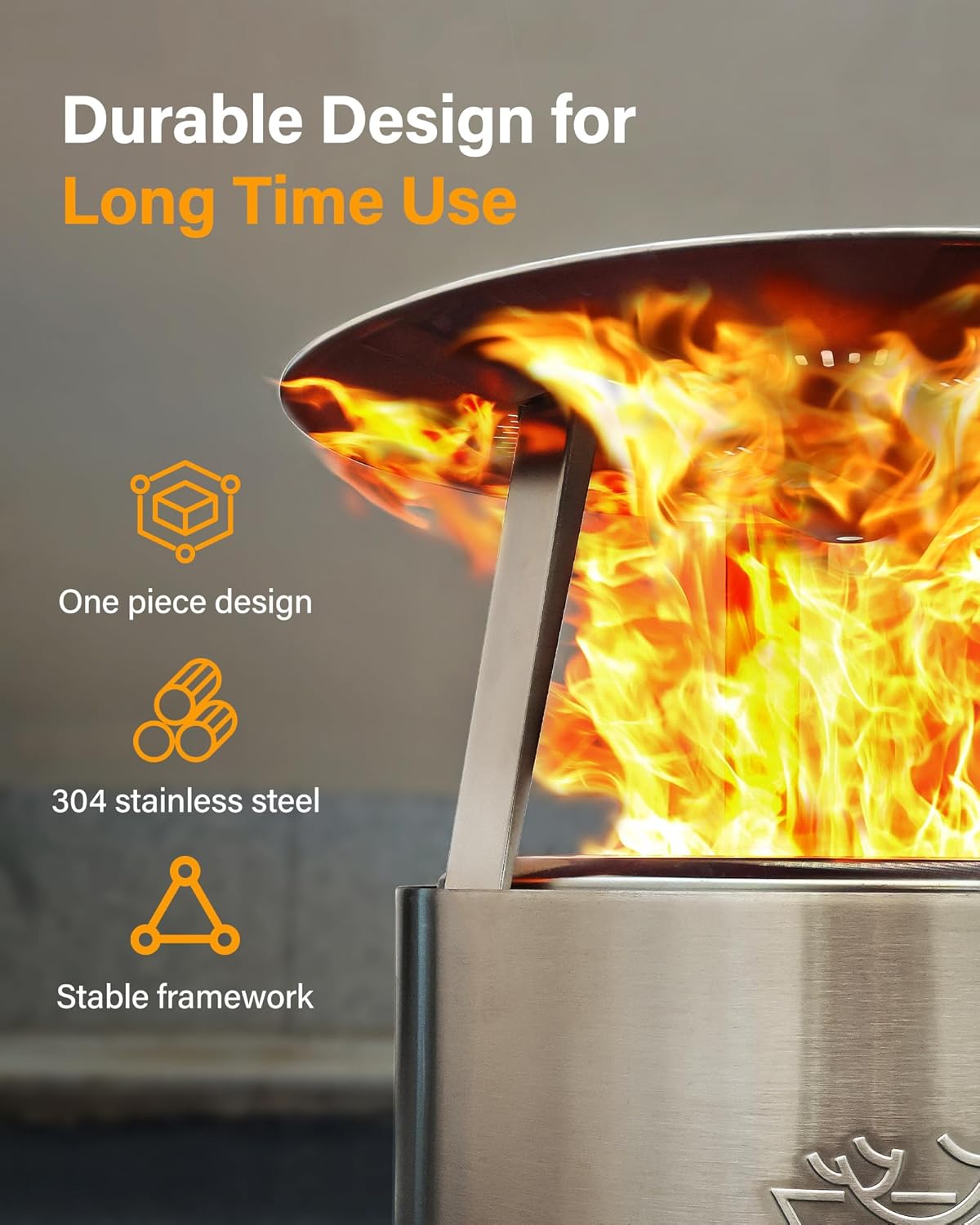 Heat Deflector for Solo Stove Bonfire: Portable 304 Stainless Steel Bonfire Heat Deflector - Fire Pit Heat Diffuser for Solo Stove Accessories Easy to Install & Remove Detachable Legs - 24.5 x 12 in