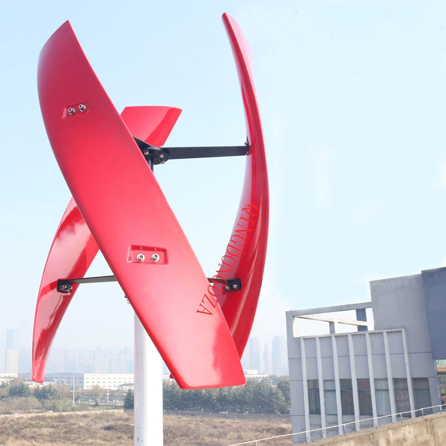 WANGYONGQI 10000W Vertical Axis Wind Turbine Generator with Charge Controller,12V/24V 48V High Efficiency 3 Blades Turbine Generator Kit for Home Farm Street Use (Red)