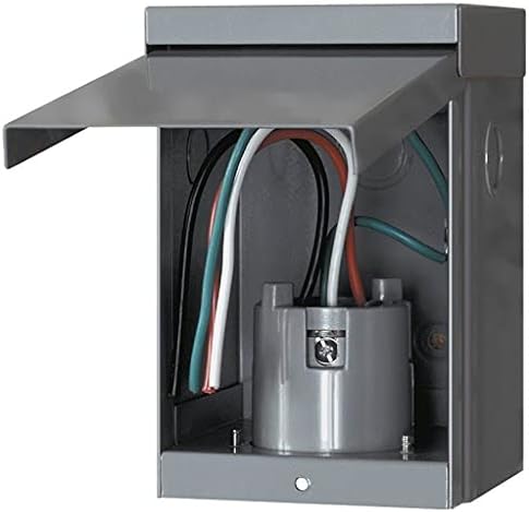 Connecticut Electric EGSPI50 50A Rainproof Generator Power Inlet Box with Cover, CS6375, SS2-50P, Receptacle, Gray