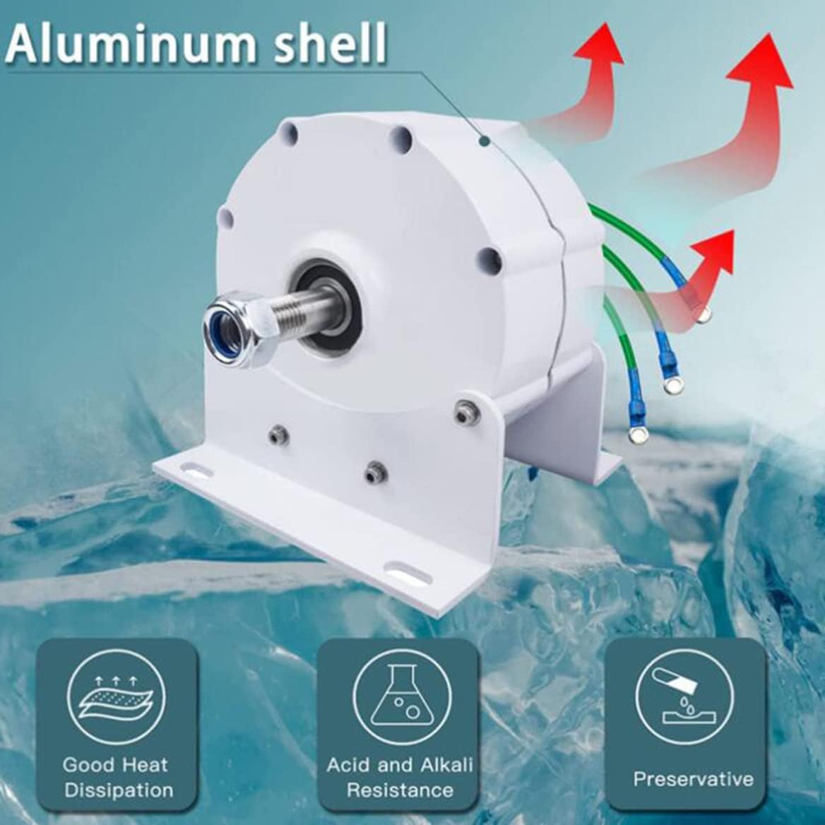 10000W Gearless Permanent Magnet Alternator, Low RPM AC Generator for Wind & Hydro Turbines, 12V High Efficiency Power Supply, Renewable Energy Solution