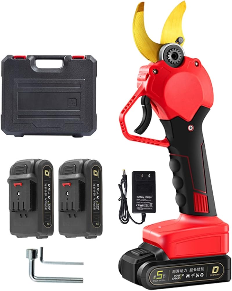 Electric Pruning Shears Cordless Pruner 1,2 Inch Cutting Diamete 4.0 Trimmer 48VF Replacement Batteries Charger Portable Electric Garden Scissors for Hedge, Bush, Orchard