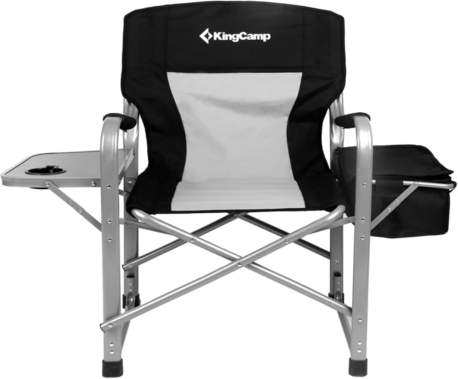 KingCamp XXL Oversized Directors Chair with Side Table, Heavy Duty Camping Chairs 600lbs with Cooler Bag, Portable Folding Camp Chair with Wide Seat for Camping Hiking Fishing Lawn Outdoor and Sports