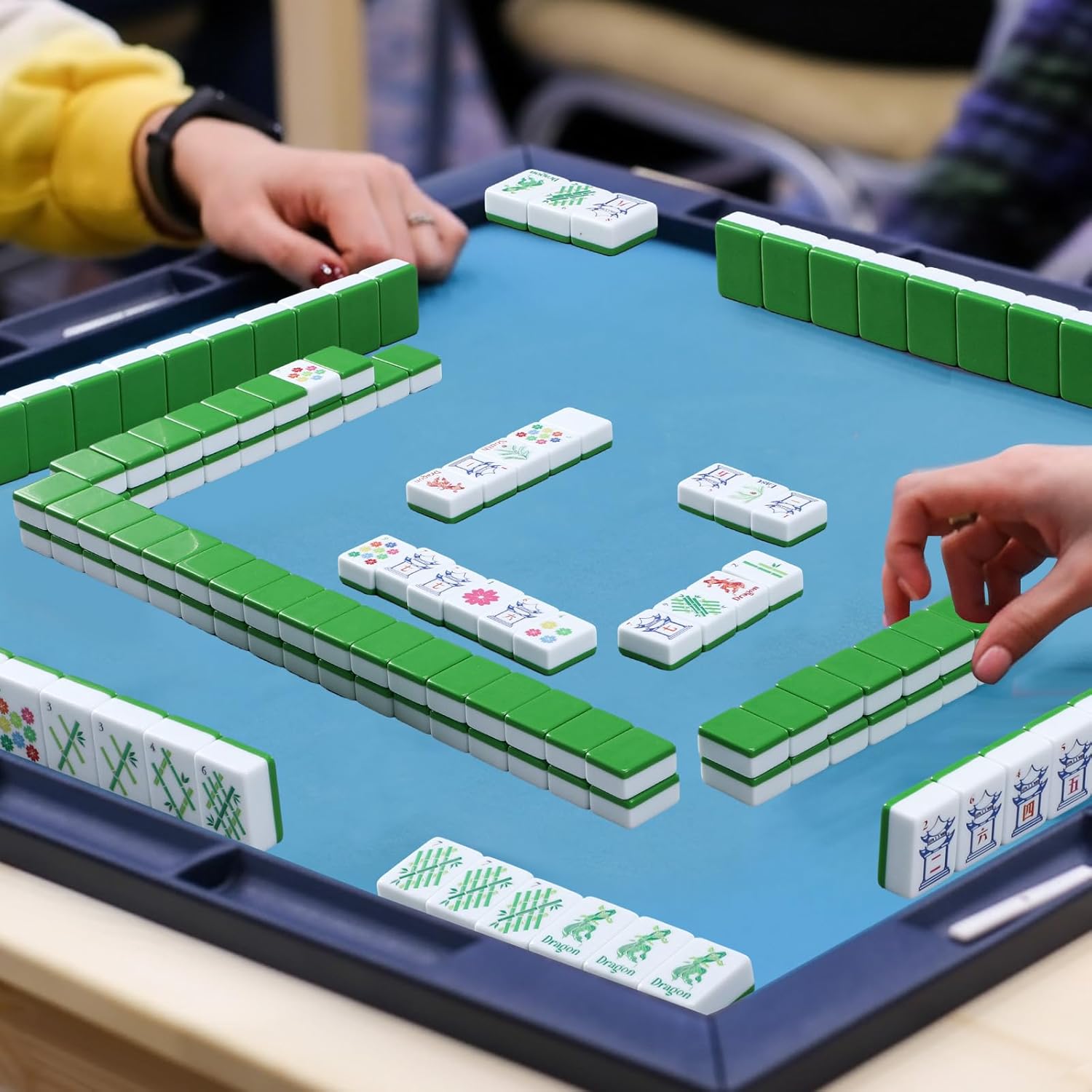 160 Pcs American Mahjong Tiles Set 1.2 Inch American Mahjong Game with 8 Different Patterns Mah Jong Block Set for Mah Jongs Lovers, Tiles Only, No Dice and Other Accessories