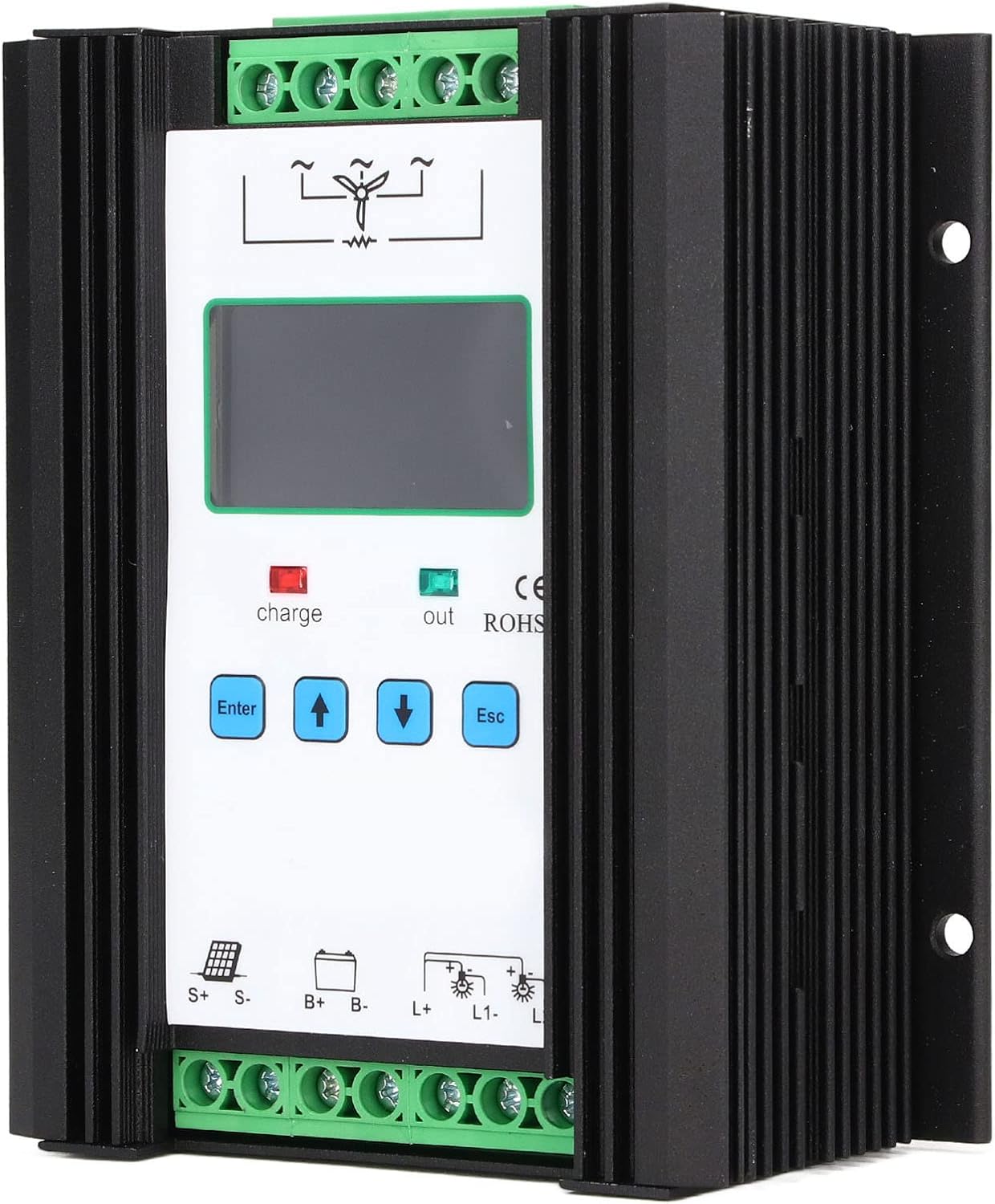 Wind Solar Controller, Digital nt Solar Regulator, 12V 24V 600W PWM Charging with LCD Di, Multiple and Solar Panel