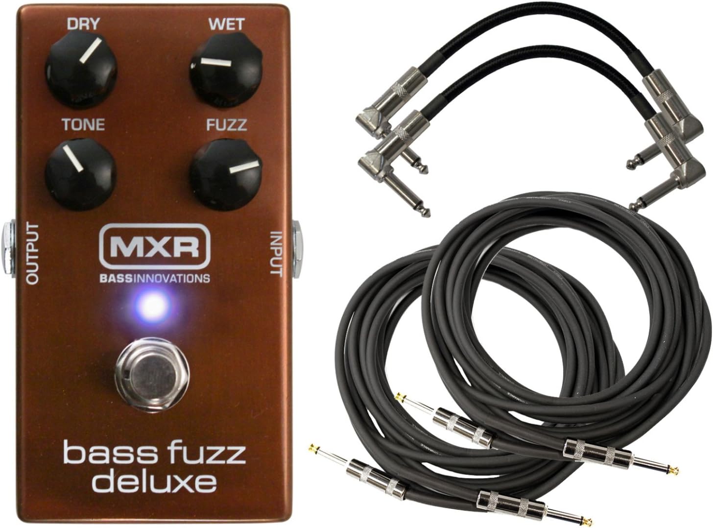 MXR M84 Bass Fuzz Deluxe Pedal Bundle w/4 Free Cables