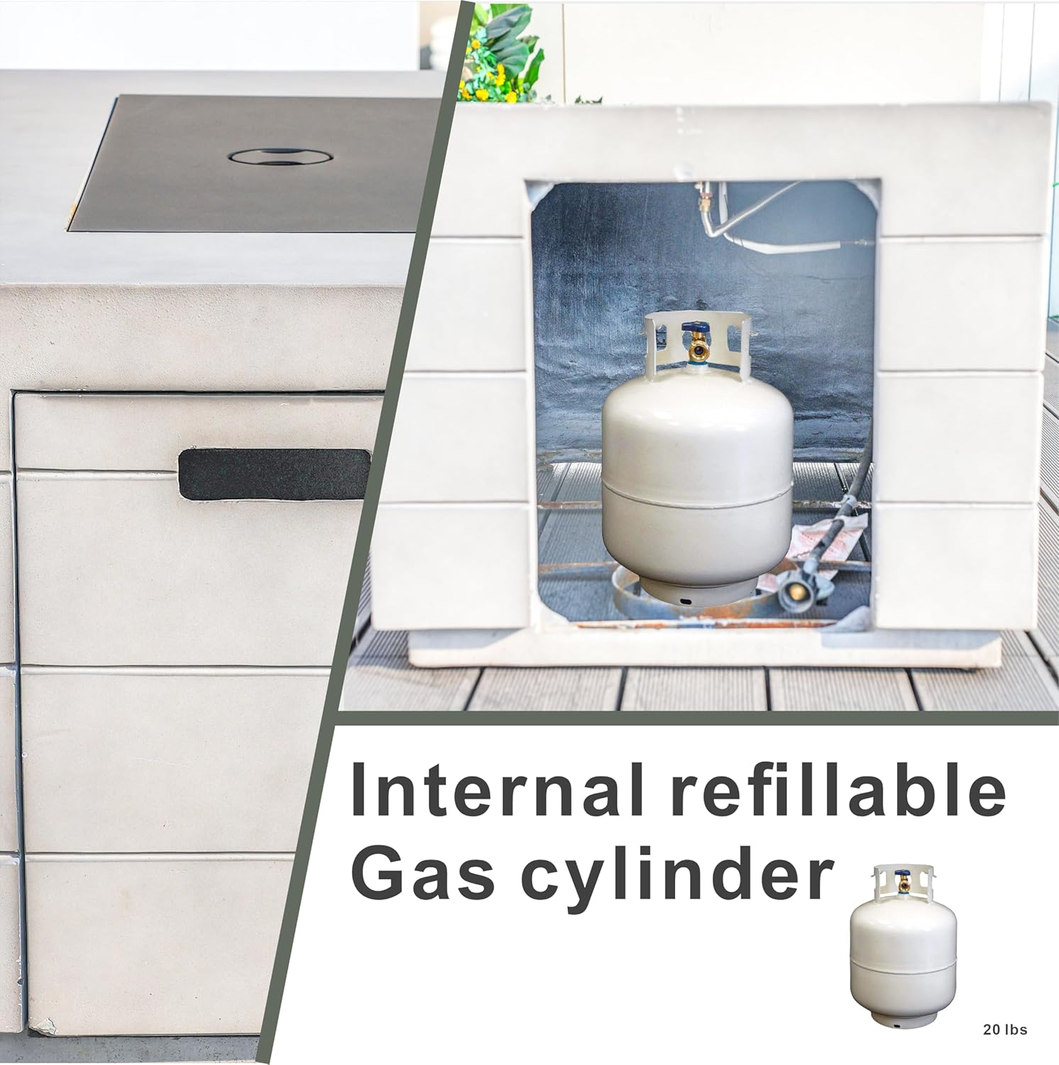 2-in-1 Outdoor Fire Table 50,000 BTU Stainless Steel Burner 42.5