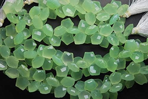 10 pieces, super cutting, prenite chalcedony star shape briolettes, size 12mm