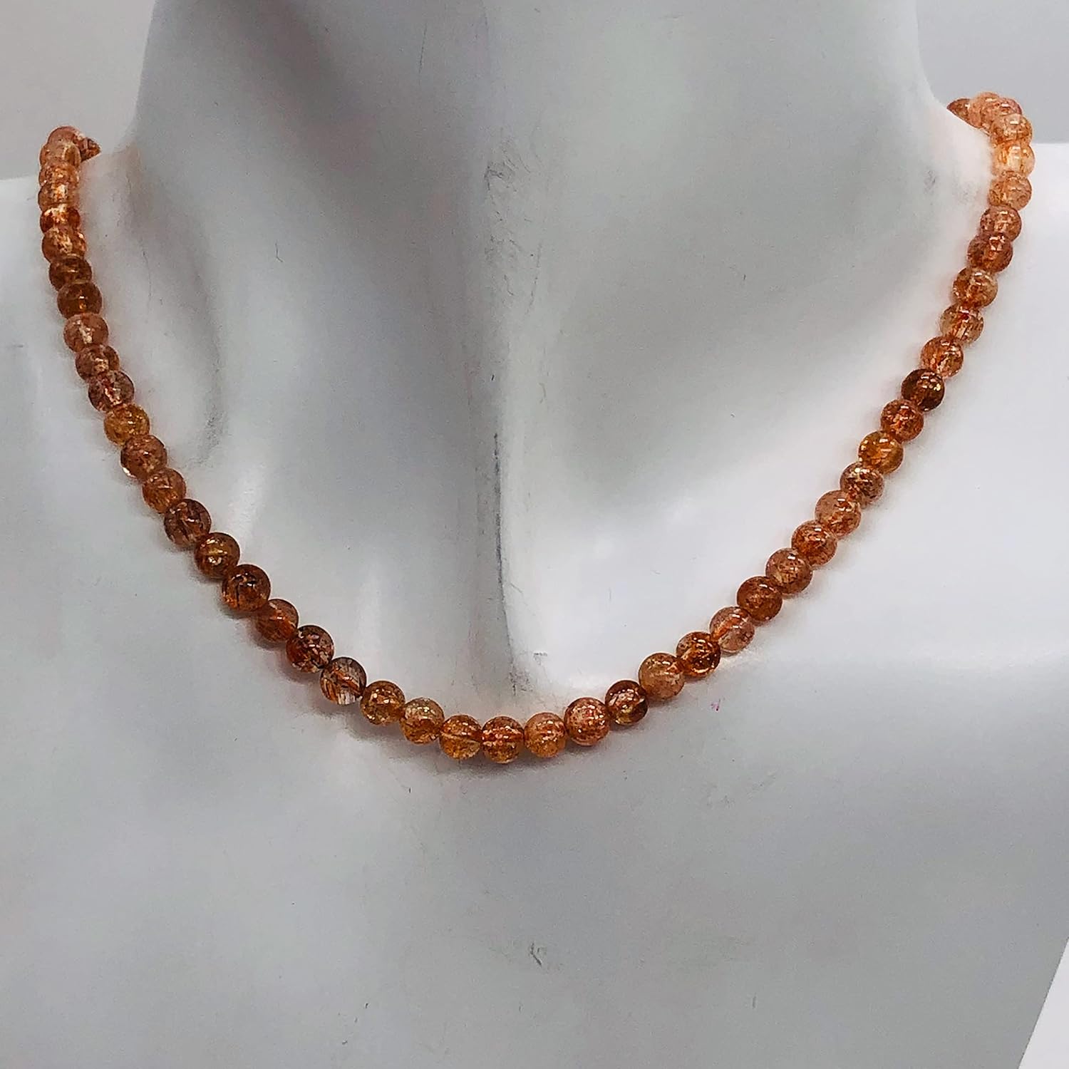 Sunstone Strand Round Beads | 4 mm | Orange | 98 Beads |