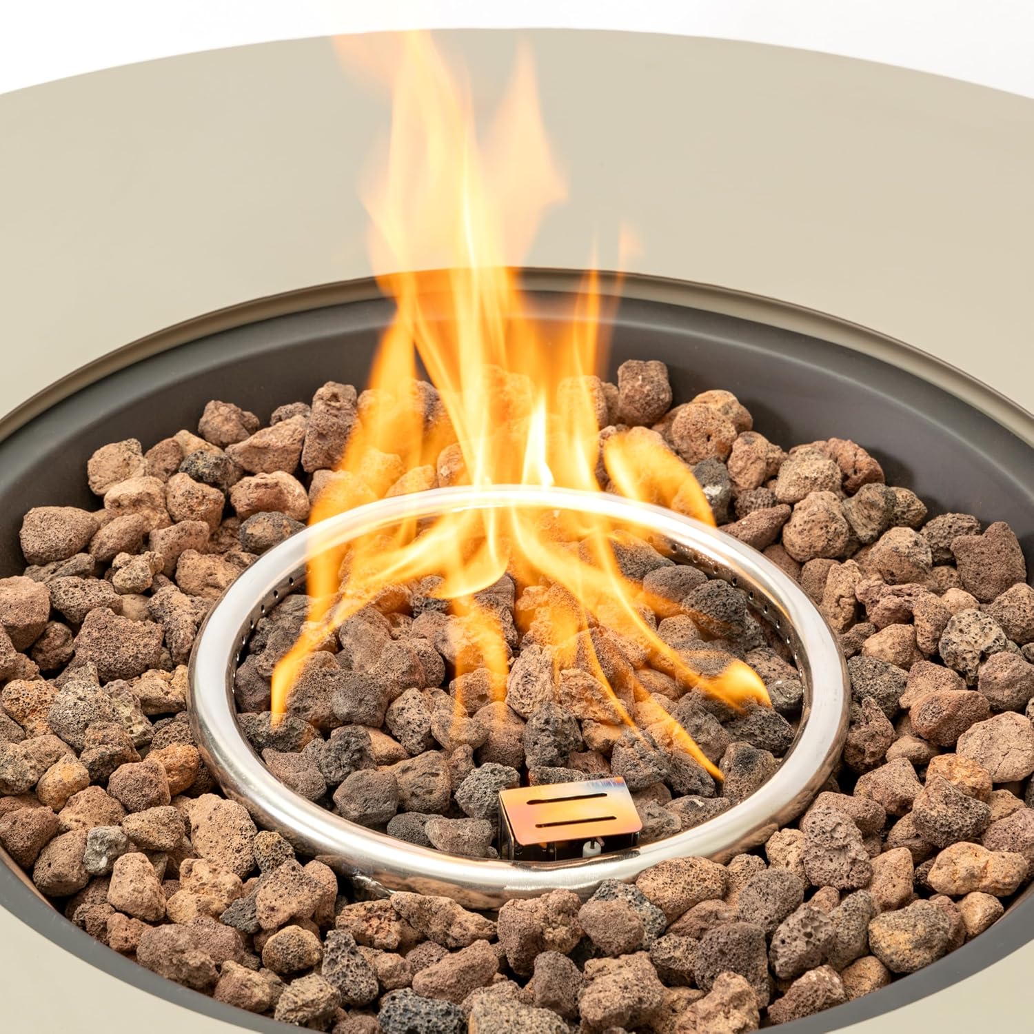 GOWE 36_inch Round Iron Fire Pit Table