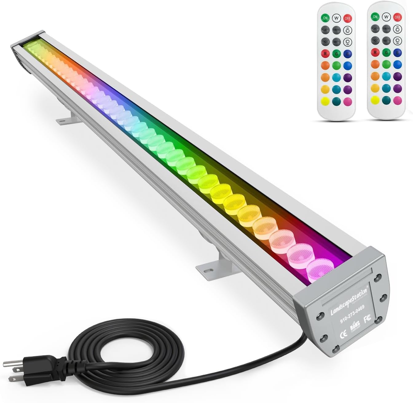 144W LED Wall Washer Light with RF Remote, RGBW Color Changing Linear Wall Wash Light, AC120V 40