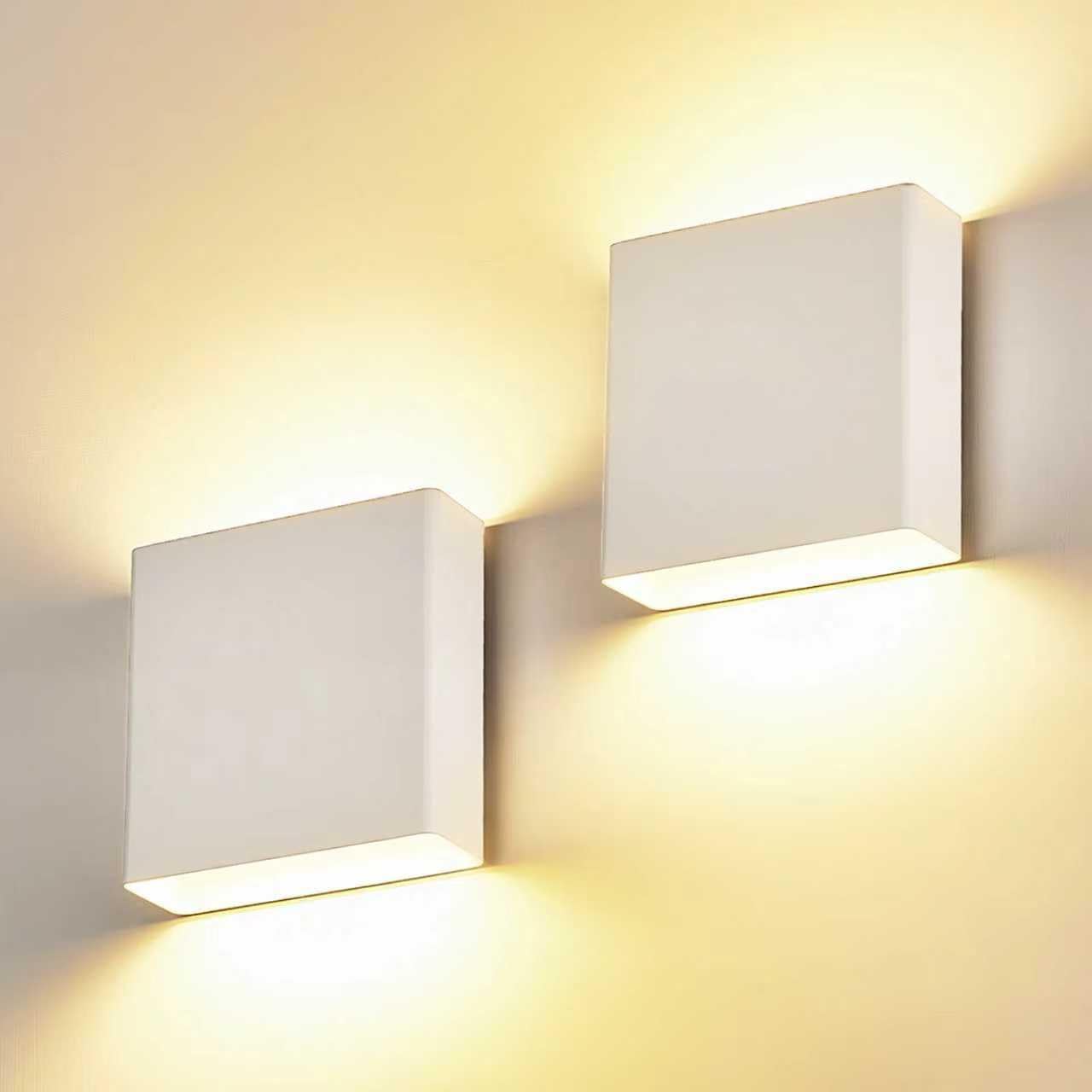 2 Pack Indoor Outdoor White Up and Down LED Wall Light, Modern Bedroom/Porch Wall Lamp, IP65 Waterproof, 5%-100% Dimmable 18W 1620lm, 5CCT (2700K-5000K), CRI90+, 120V