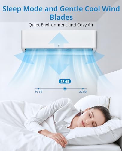 18,000 BTU Split-System Air Conditioner Inverter, Split AC/Heating System 23 SEER, Cools Room Up to 1250 Sq. Ft, Wall Mount Ductless Mini Split A/C Heat Pump Full Set with 16ft Installation Kit