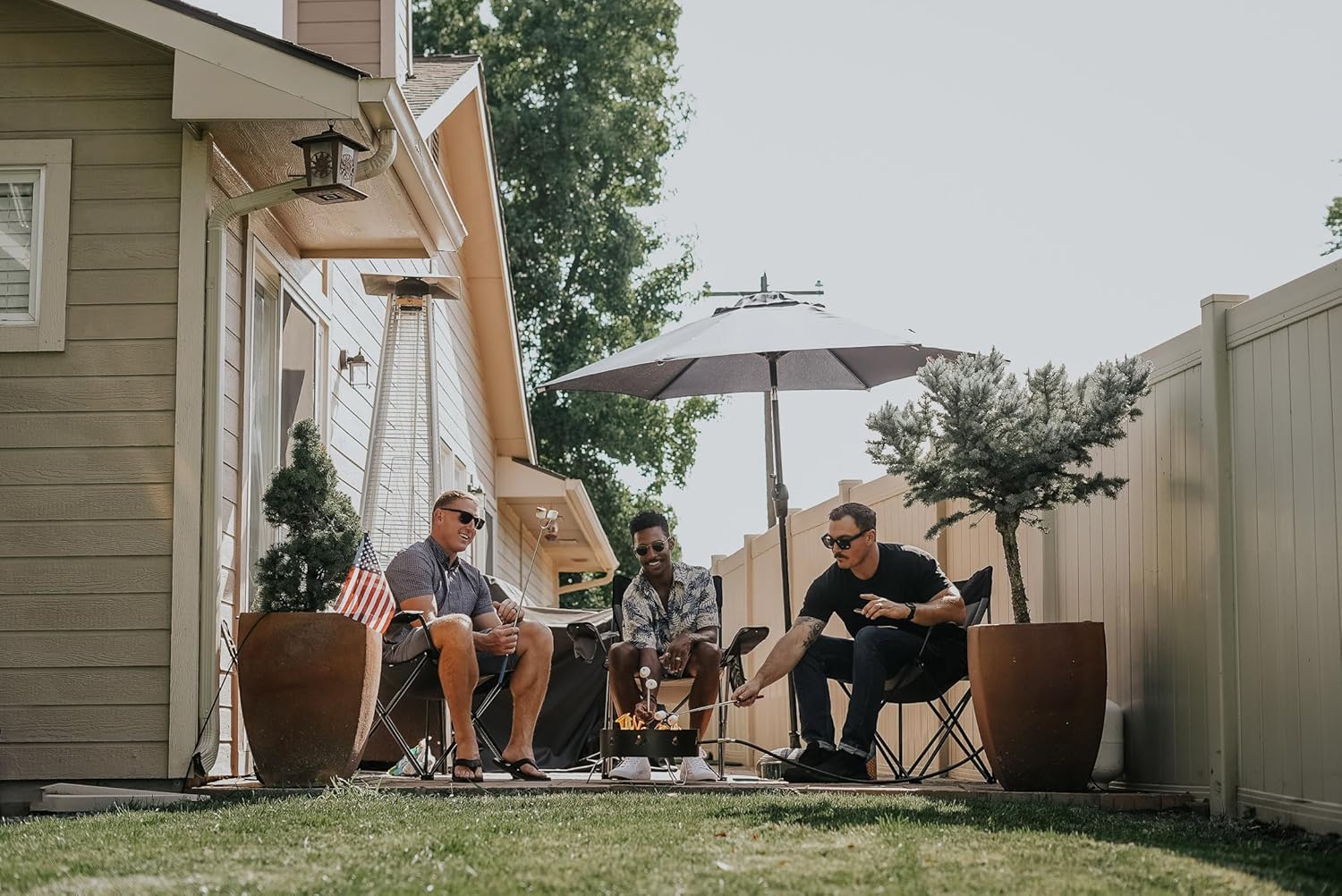 Stansport 088 Propane Fire Pit-with Lava Rocks, One Size, Black