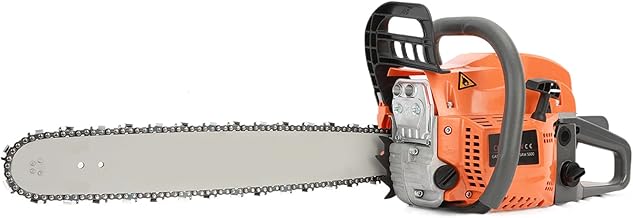 58cc 20 Inch Gasoline Chainsaw, Multifunctional High Power Gas-powered Fast Cutting Labor-saving Gas Sawing, Handheld Cutting Wood Chainsaw Logging Machine Garden Supplies (58cc 20inch orange)