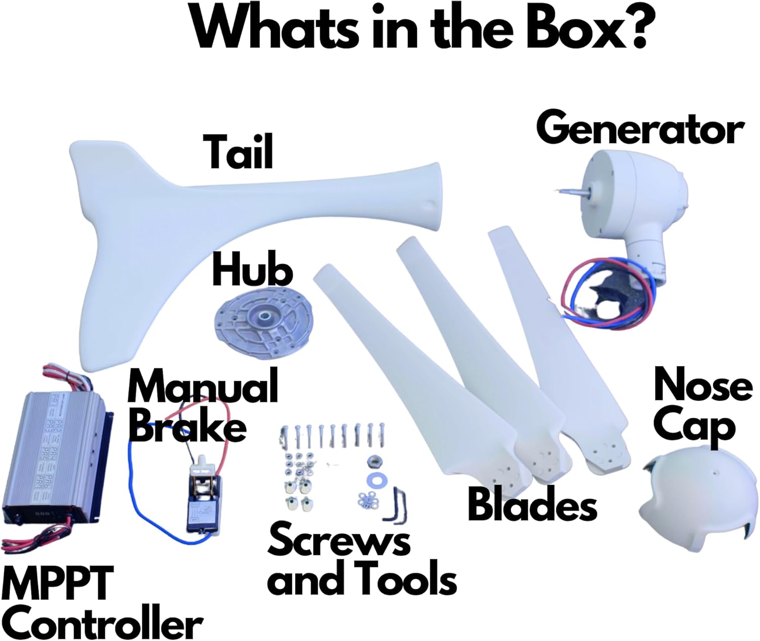 Windmill 400W 12V Land and Marine Wind Turbine Generator kit. Inbuilt MPPT Charge Controller + Automatic and Manual Braking System with Amps Meter. DIY Installation.