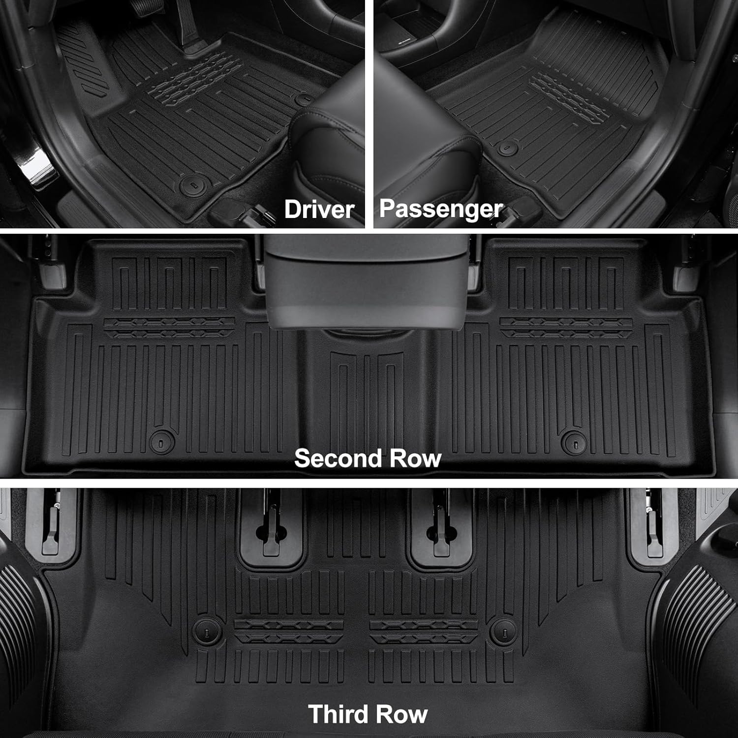 Floor Mats for 2026 Hyundai Palisade 7/8 Seat (Only Gas), All Weather TPE Cargo Mat with 3rd Seat Back Cover and Lower Trunk Mat Protection for 2026 Hyundai Palisade Accessories