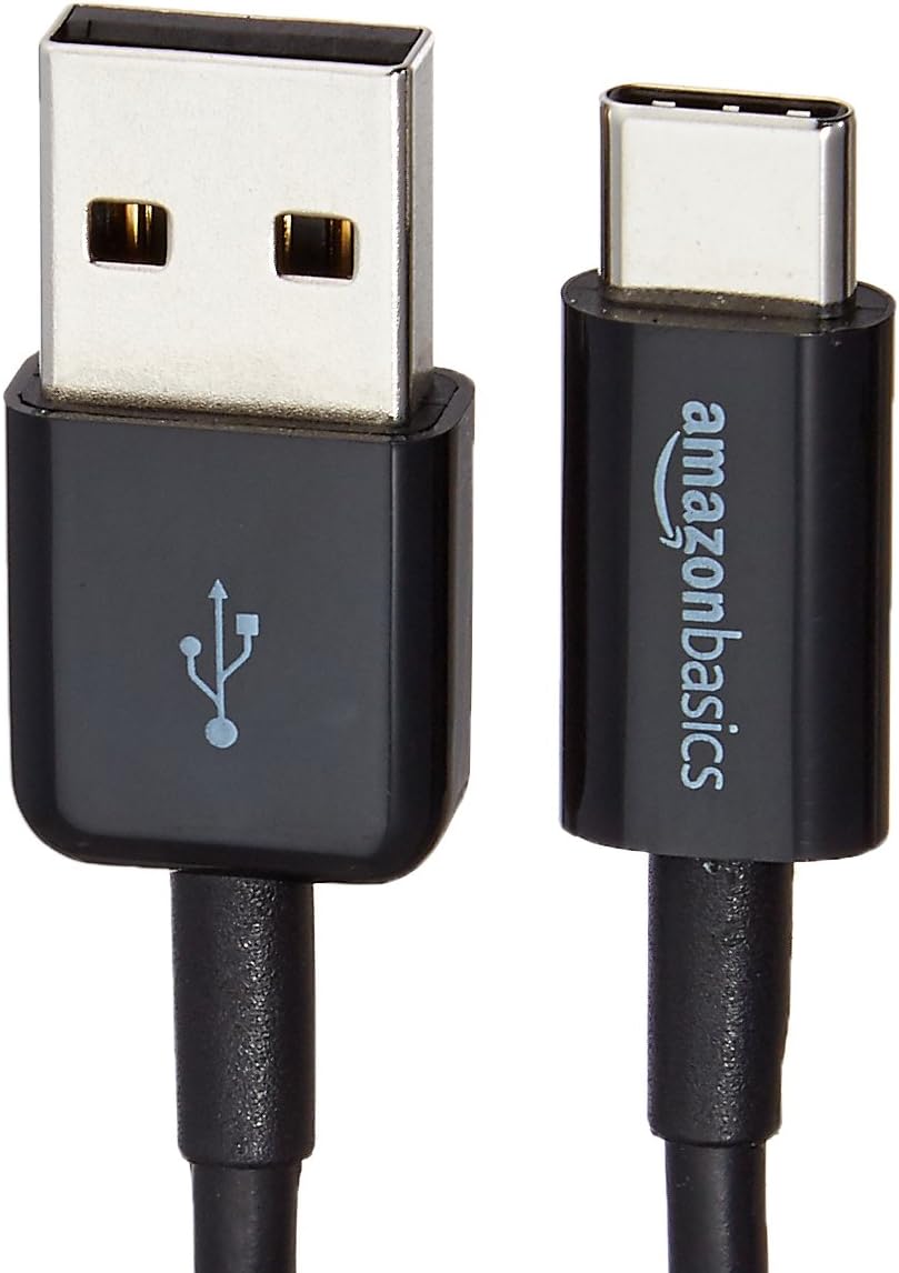 Amazon Basics USB-C to USB-A 2.0 Male Cable, 6 Feet (1.8 Meters), Black, 24 Pack of 5, 120 Count Total