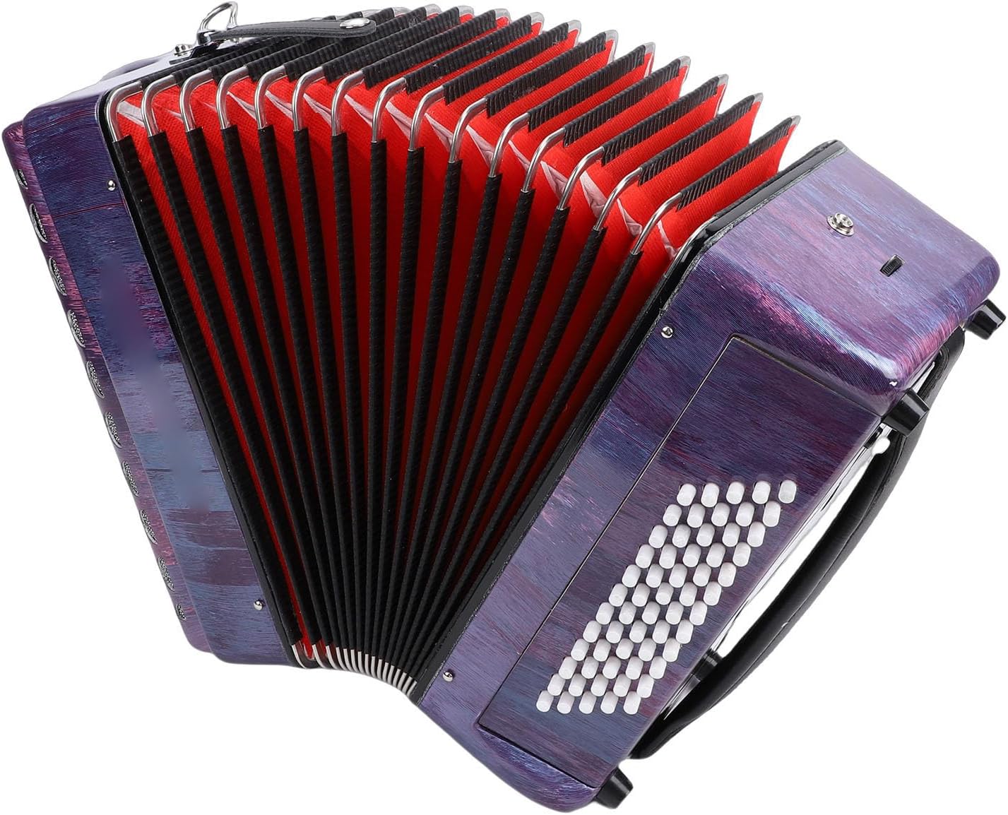 Eujgoov Professional 62 Key 60 Bass Chromatic Button Accordion Versatile Button Accordion Adjustable Shoulder Strap Portable Backpack