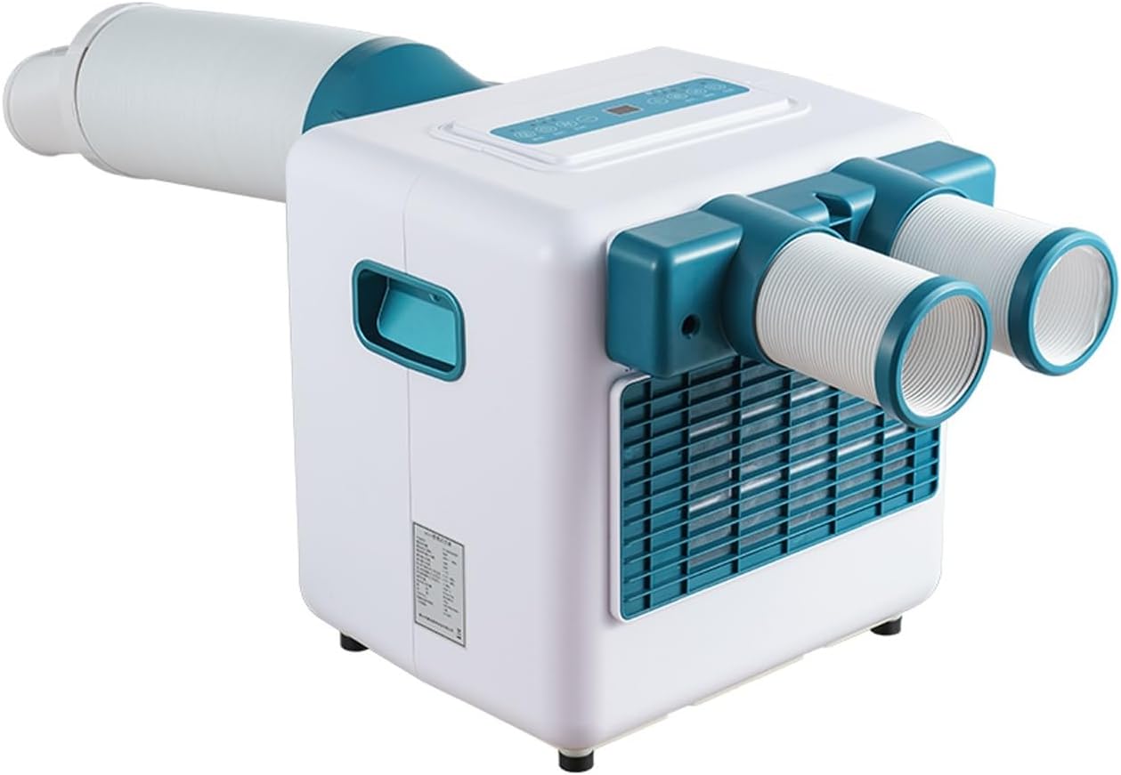 Portable Camping Air Conditioner Small Air Cooler with Remote Control and Timer Compressor Refrigeration for Room Bedroom Office Outdoor, 220V