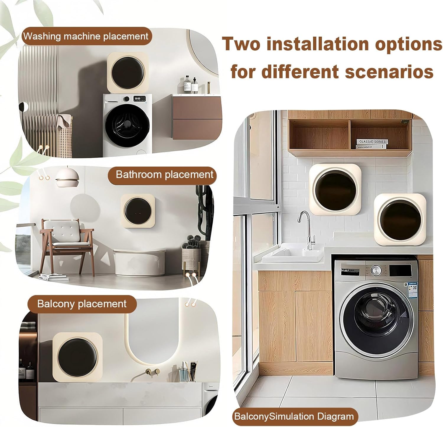 Smart Drum Washing and Drying Machine,3.5l Touchscreen Operation,Stainless Steel Inner Drum,Four Programs: Wash/Dry/Wash/Dry/Clean-for Apartment, Dorms Desktop