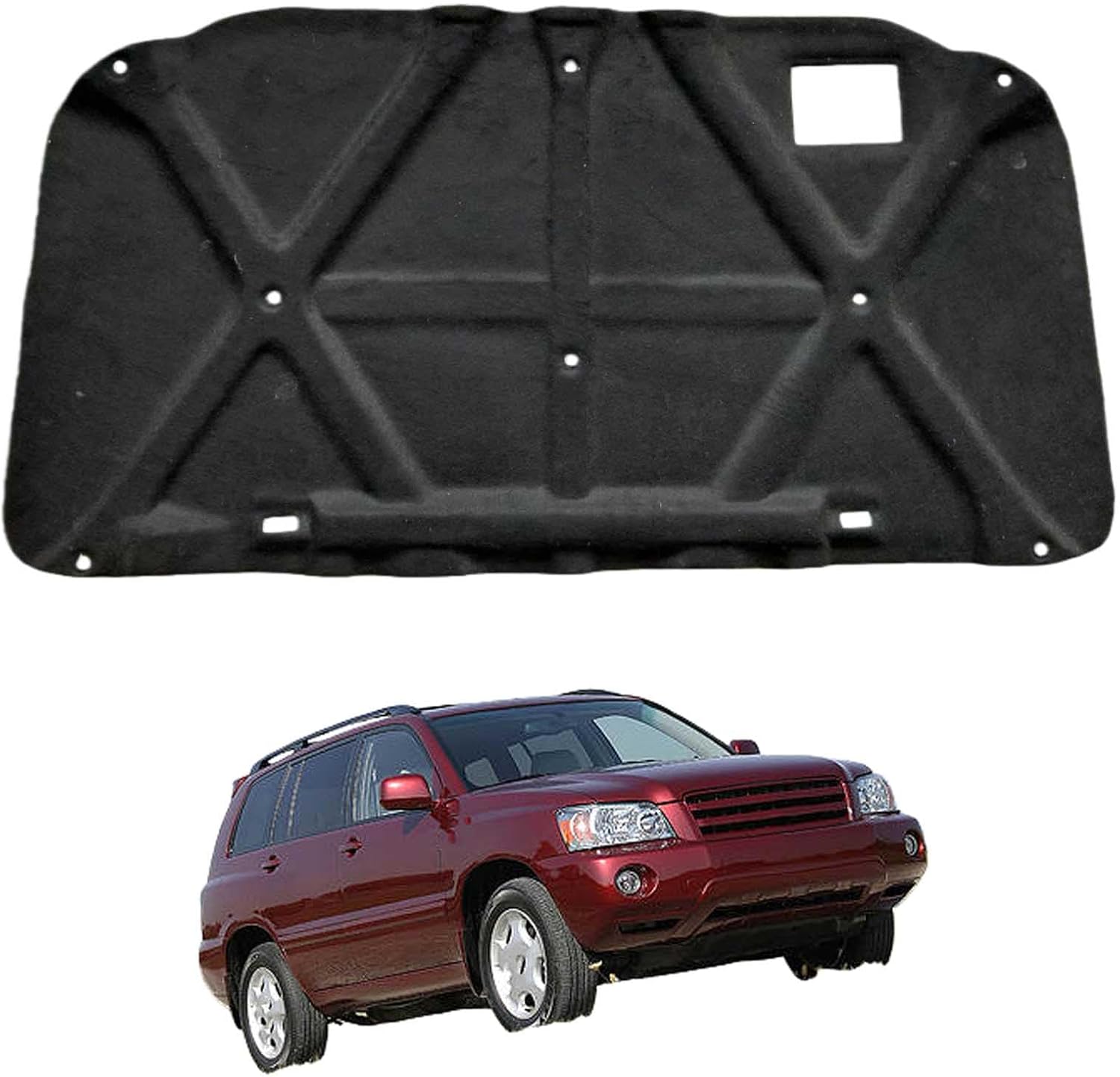 Car Front Hood Engine Sound Pad for Toyota Highlander 2001-2007, Heat Insulation Cotton Mat Cover Soundproof Car Accessories