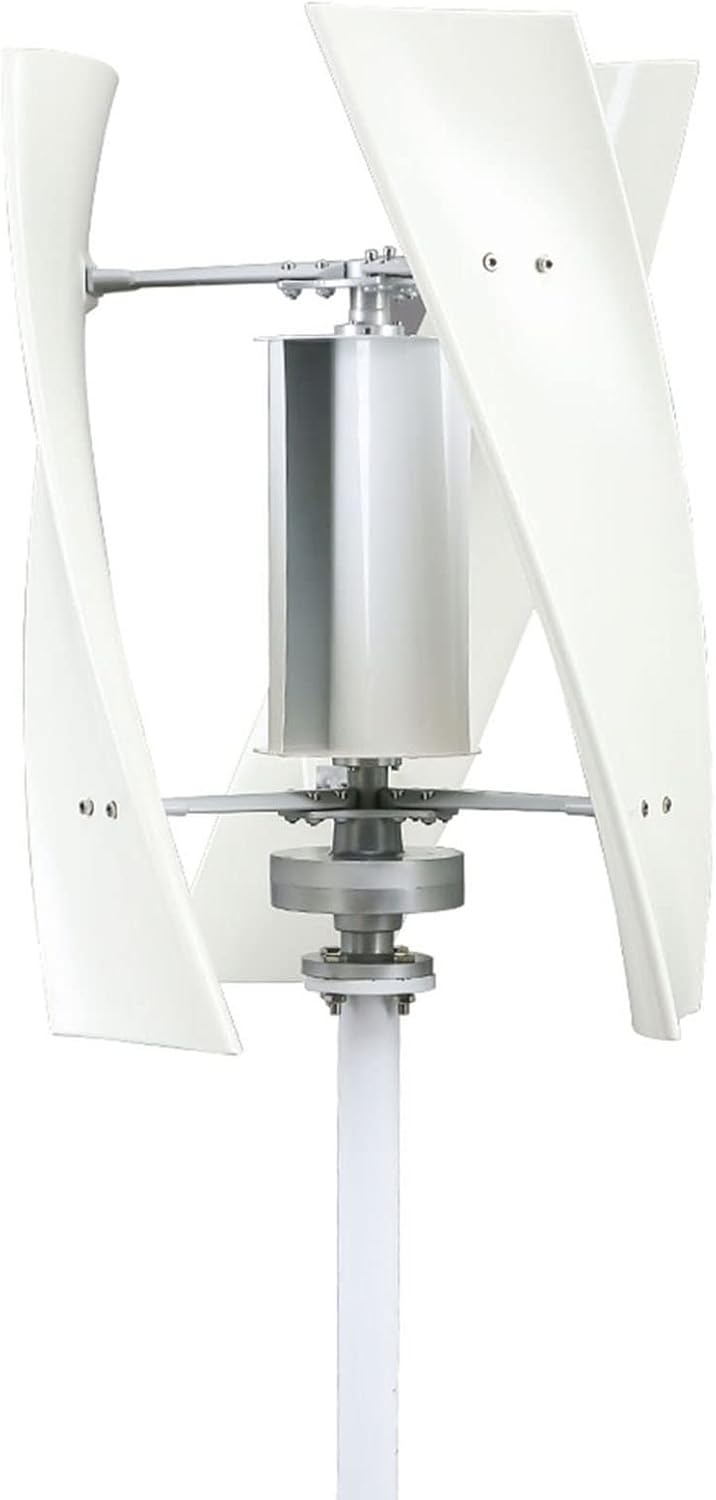 12v 24v 48v Wind Turbine Kit 2000w Wind Turbine Vertical Axis Windmill 3 Blades Permanent Magnetic Levitation Generator with Mppt Charge Controller (Color : White, Size : 24v)