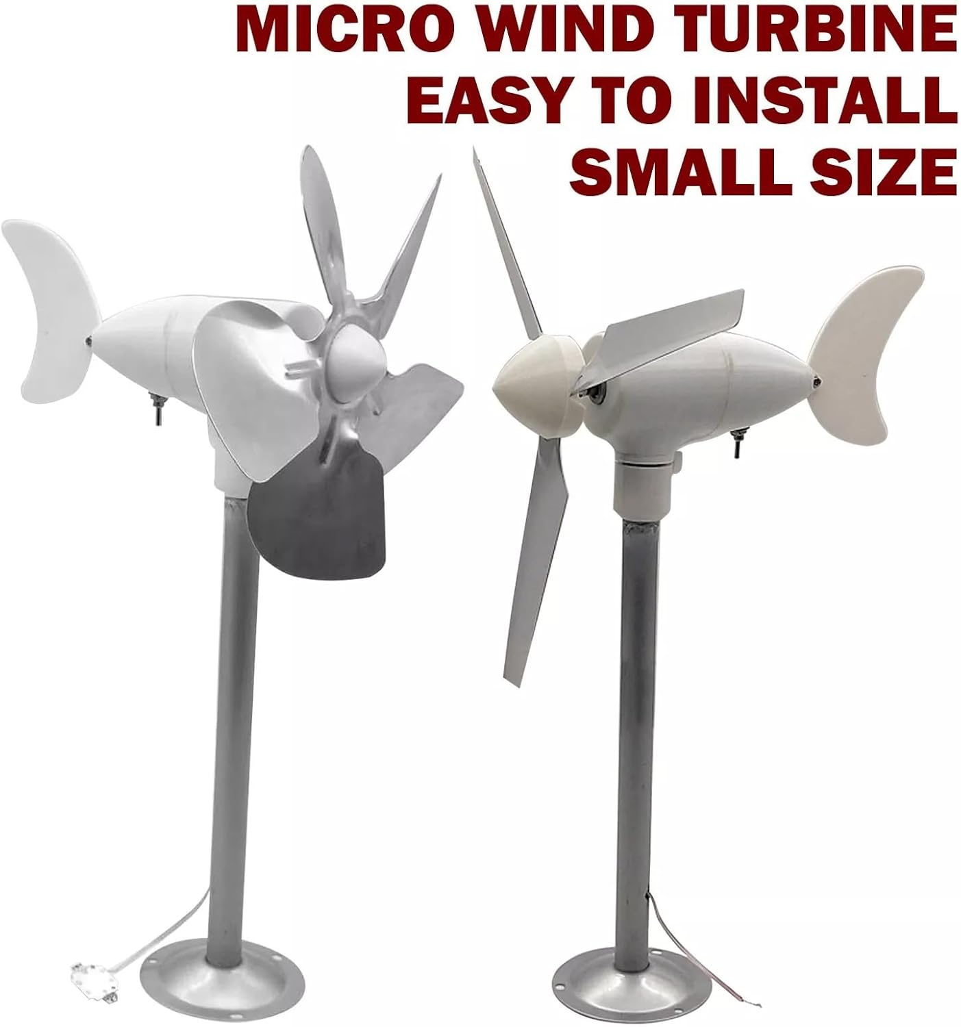 DIY Micro Wind Turbine DC Output Wind Generator Model Three-Phase Permanent Magnet Model Breeze Start(Five-Leaf Metal)