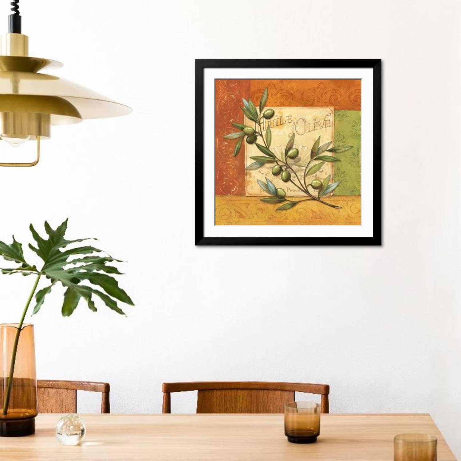 ART.COM Wall Art Print Olives du Midi I on Black Frame by Delphine Corbin, 38