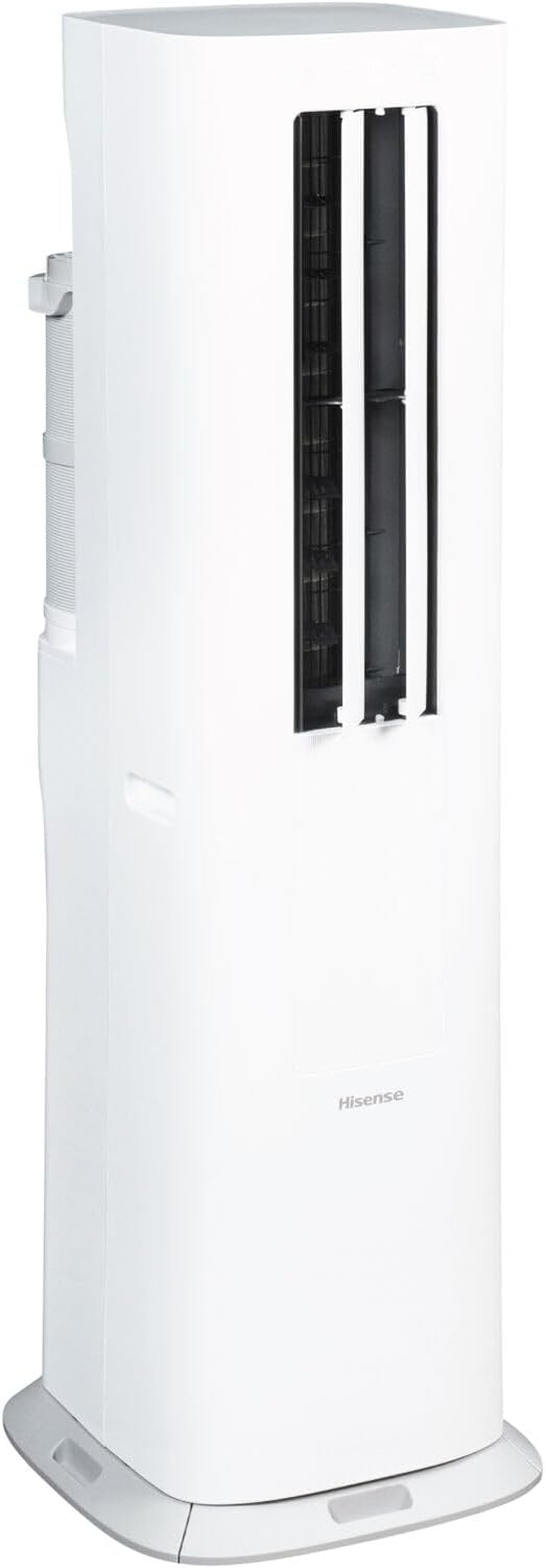 Hisense 8,000 BTU Portable Inverter Air Conditioner with Dehumidifier, Quiet Operation & Dual Hose Design, AC Heater Combo Unit for Room in White