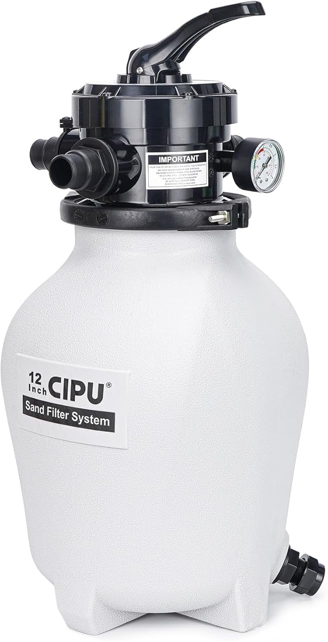 12-inch Sand Filter System with 4-Way Valve Easy to Install for Above Ground Swimming Pools