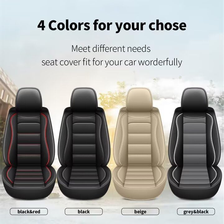 Car Seat Covers 2 Front Seat Fit for Subaru Crosstrek 2016-2026: Auto Interior Accessories, Waterproof Faux Leather Vehical Car Seat Cushions Cover(Black)