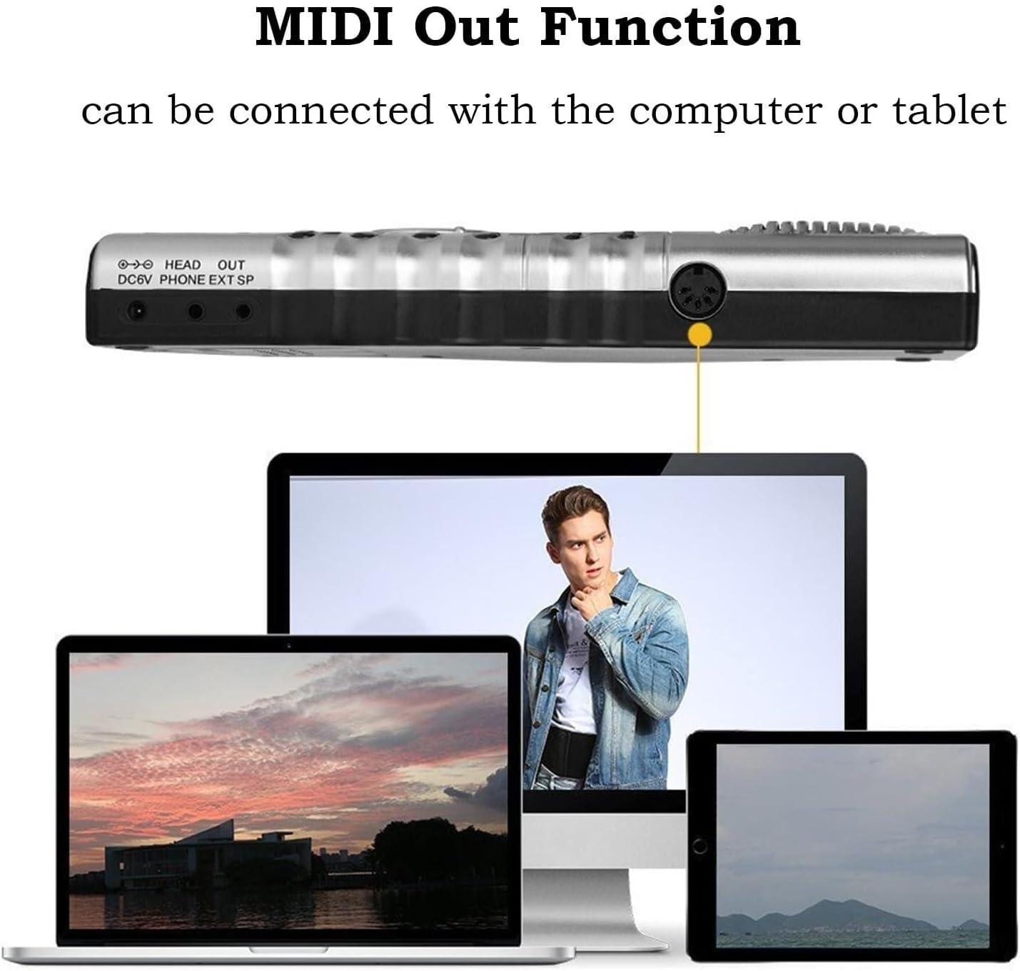 61-Key Roll Up Piano Keyboard, Portable Silicone Travel Piano, MIDI Support, Built-In Speaker for Beginners & Kids