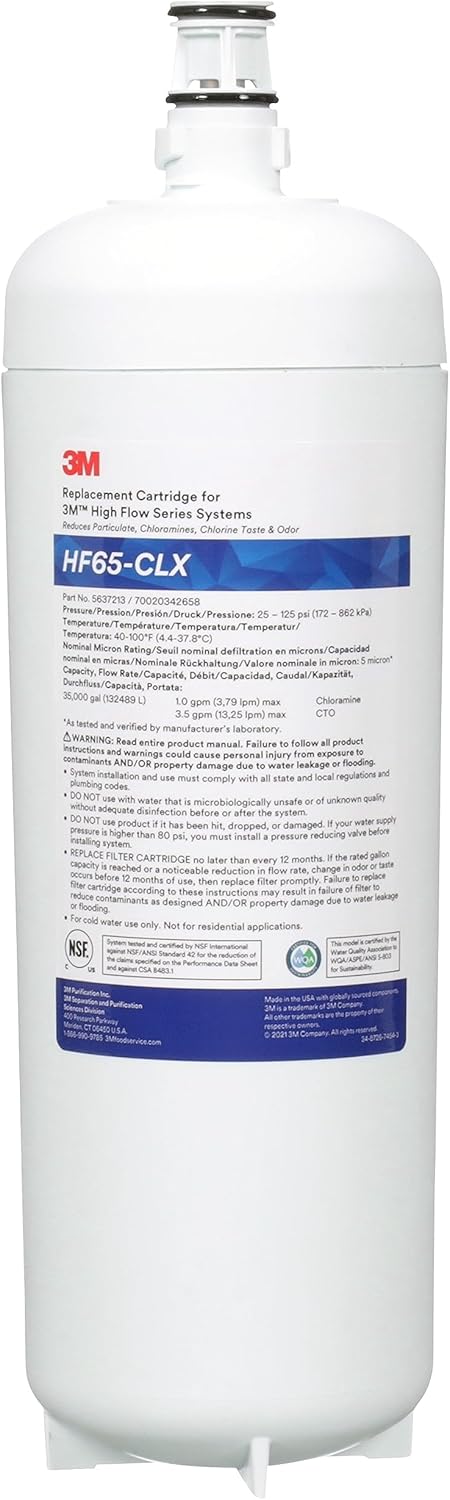 3M High Flow Series Filter Cartridge HF65-CLX, 5637213, 5 um NOM