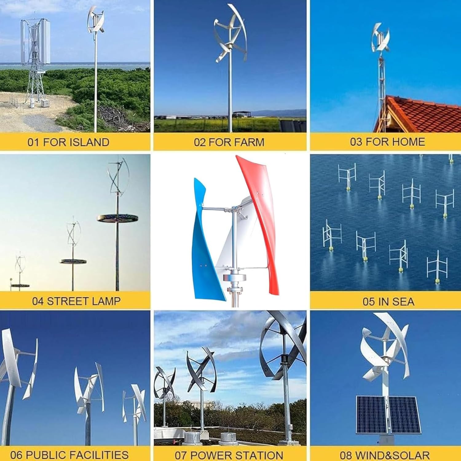 300W Wind Turbine Generator, Helix Wind Turbine Vertical Wind Turbine Generator Kit Charge Controller Windmill Power Helix Maglev Axis Vertical Wind Turbine Generator(12V)