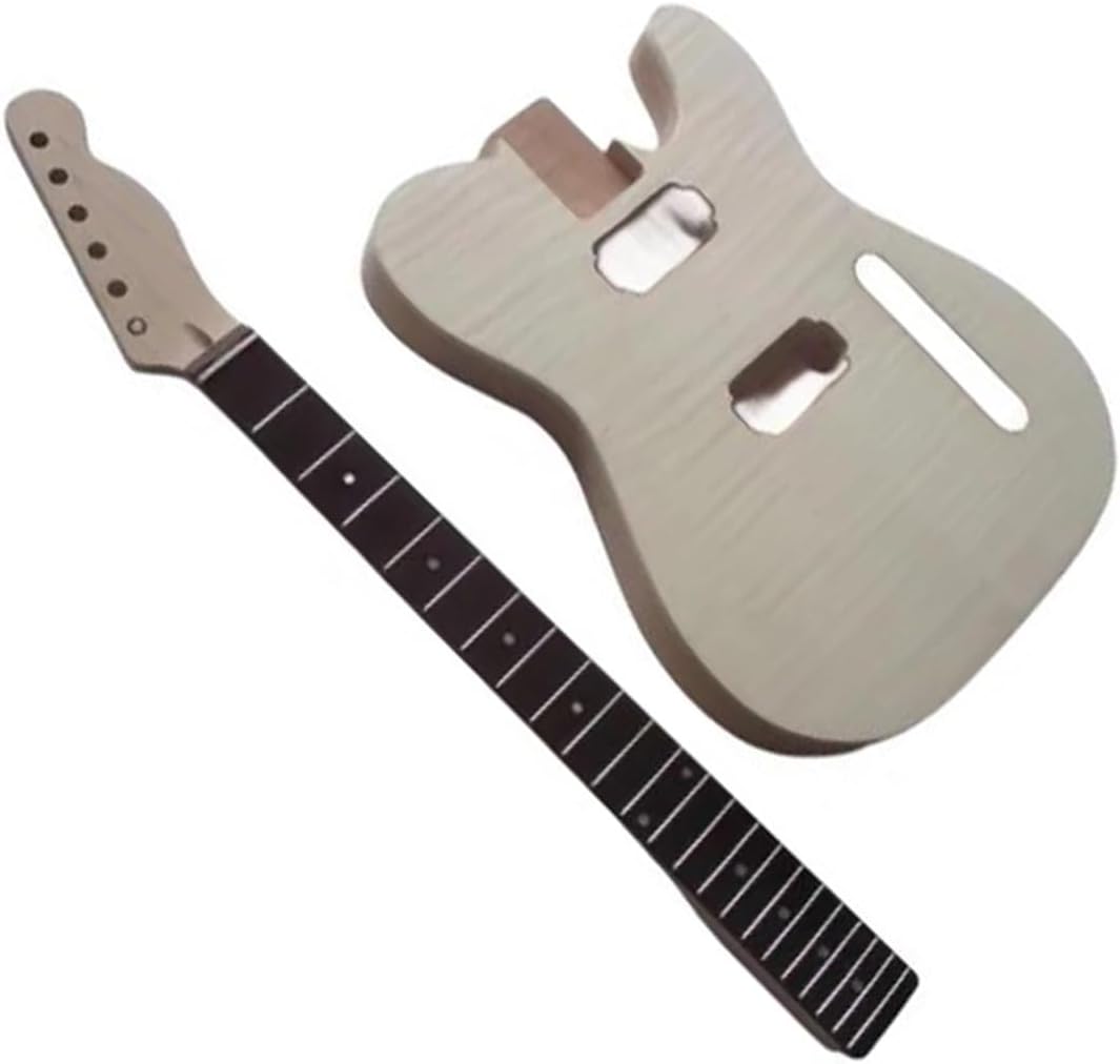 Guitar Body Guitar Replacement Parts Set Unfinished DIY Electric Guitar Body With Neck