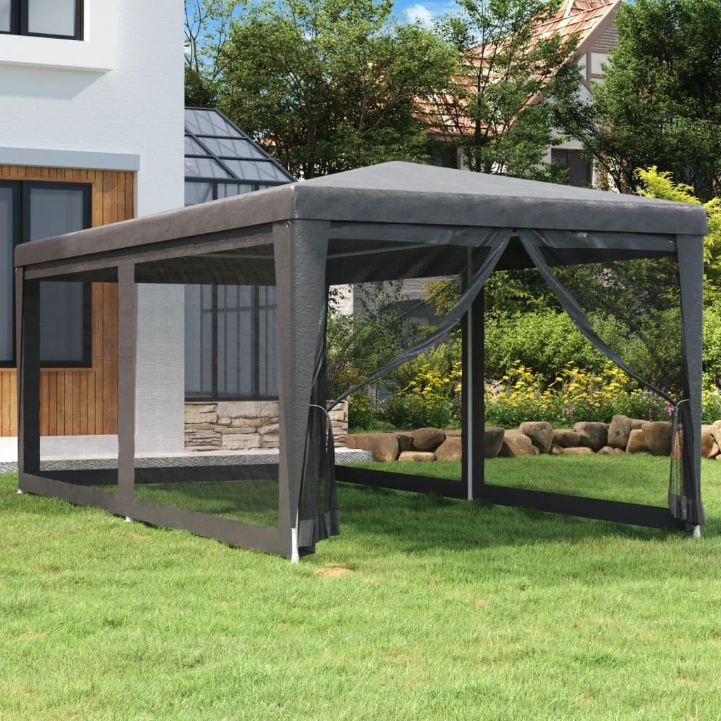 Party Tent with 6 Mesh Sidewalls, 9.8'x19.7' HDPE,Premium Sun Shade Shelter: Durable Party Tent with WaterResistant Roof and Mesh Walls Outdoor Living, Patio Furniture & Accessories