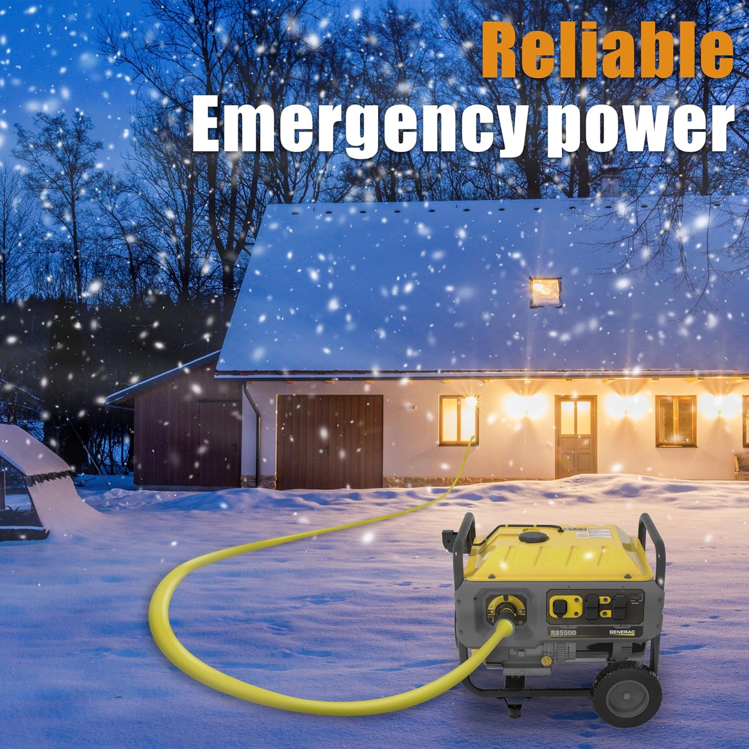 50 Amp 15FT Generator Cord and Inlet Box Kit, NEMA 14-50P to SS2-50R, 125/250V, Heavy Duty Extension Cord, Pre-Drilled Inlet Box, Waterproof Twist Lock Connector, ETL Listed for RV Camper