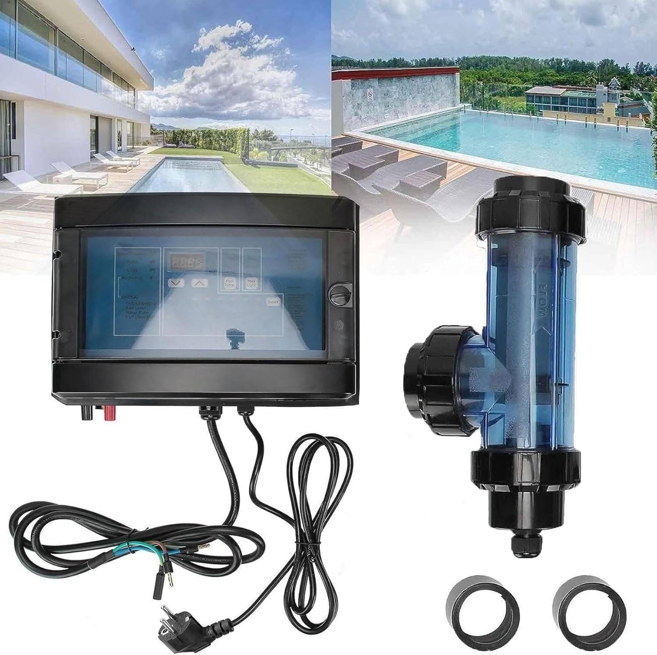 Saltwater Chlorinator,Swimming Pool Chlorinator 20g/h Salt Chlorinator SPA Pool Salt Chlorine Machine Generator System Salt Chlorine Machine(50g/h)