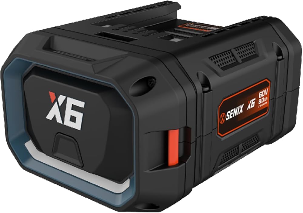 SENIX 60 Volt Max 8 Ah Lithium-ion Battery 60 Volt Max Cordless Lawn and Garden Tools, Fade-Free, Battery Indicator Lights,No Included Charger(B80X6)