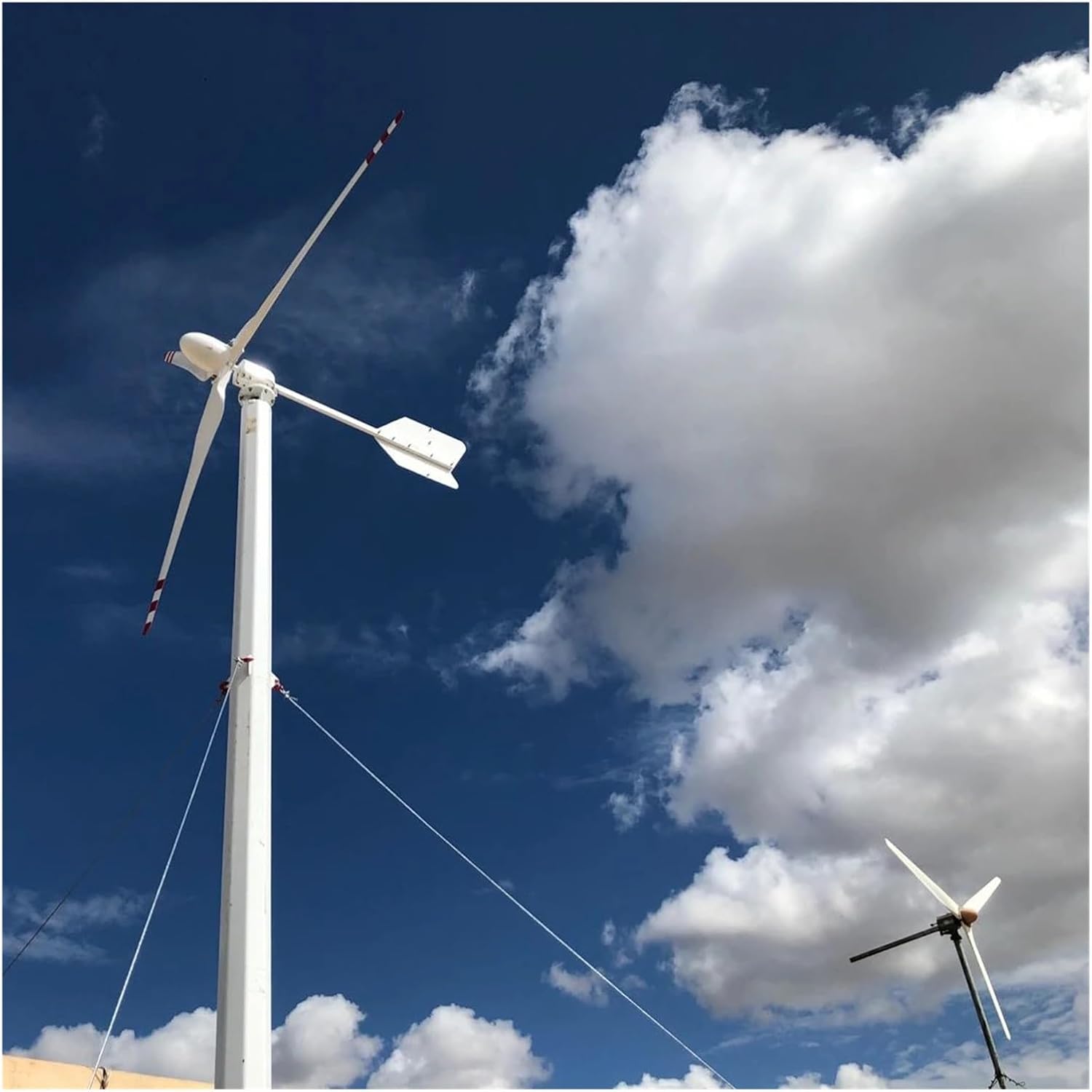 Windmill Generator, Free Energy 2000W Windmill Horizontal Wind Turbine Generator Low RPM High Efficient Home Use Project Farm Boat (Color : White, Size : 48V)