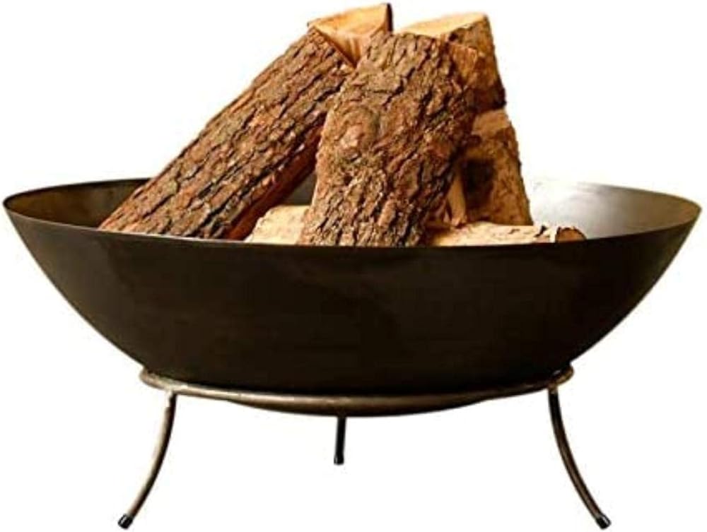 50x50x24 cm Fire Pit with 3 Legs Made of Steel,Fire Bowl