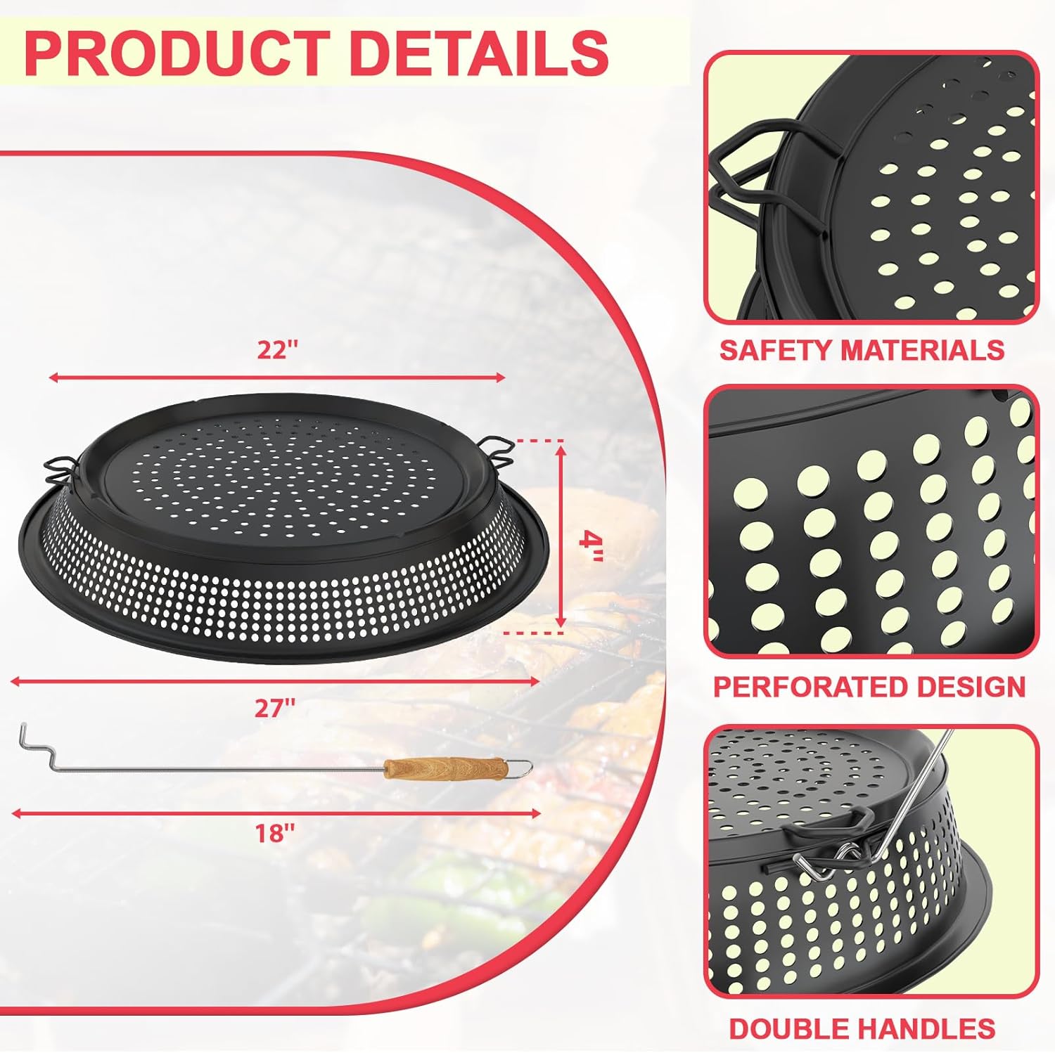 Fire Pit Spark Protector Screen for Solo Stove Yukon 27