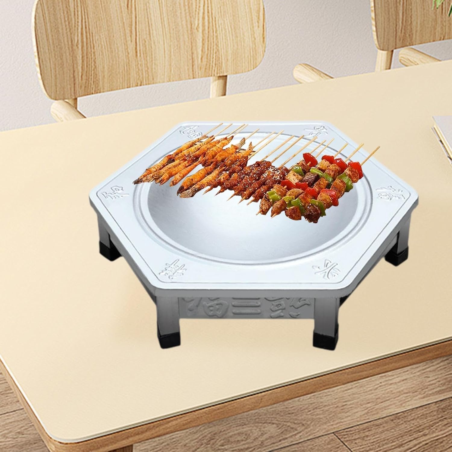 Fire Pit for Outside Stainless Steel Multipurpose Sturdy Compact Firewood Brazier for Garden Picnic Yard Backpacking Backyard, Hexagon Thick